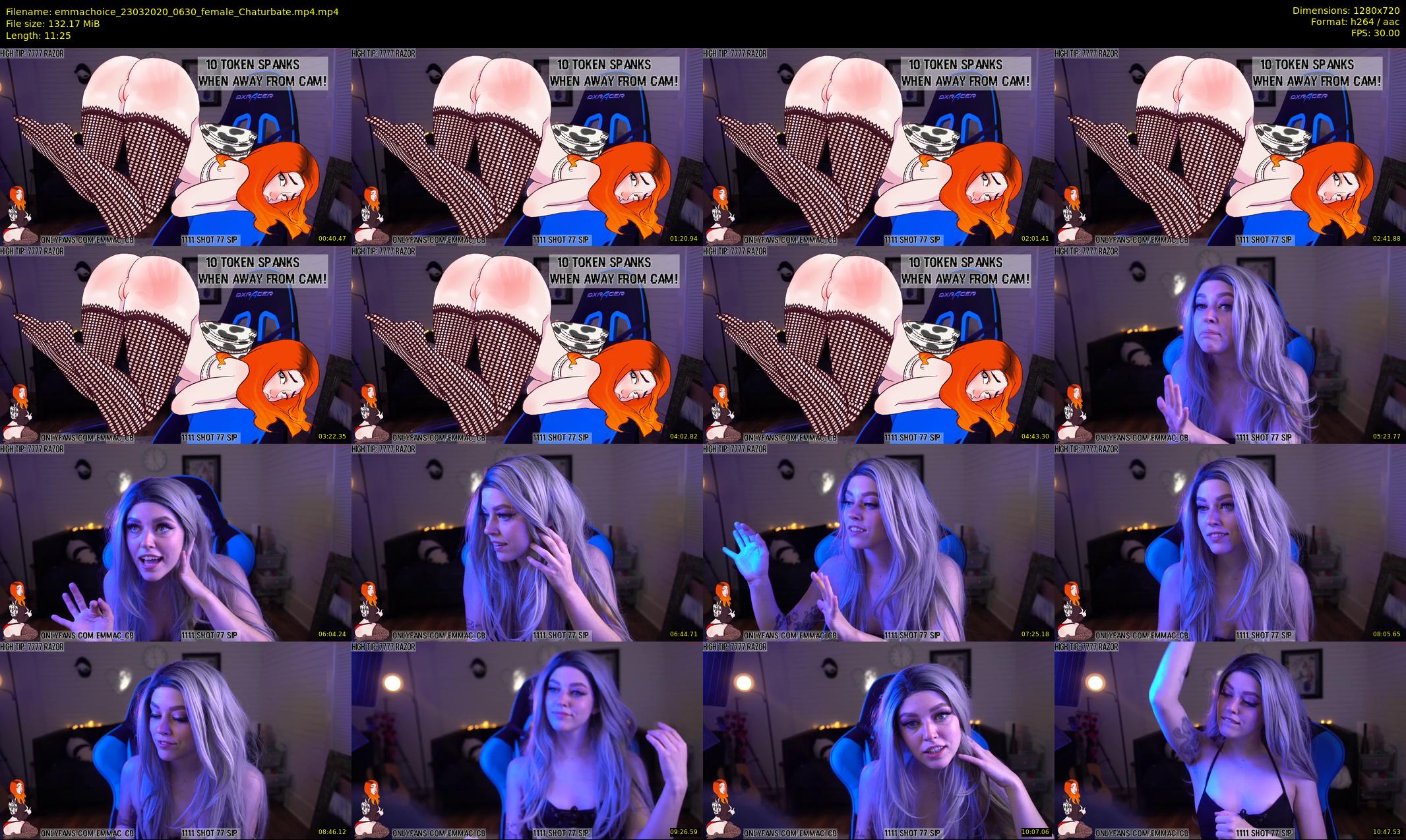 emmachoice — 12 minute Chaturbate female cam show recording, 720p, Mar 23, 2020