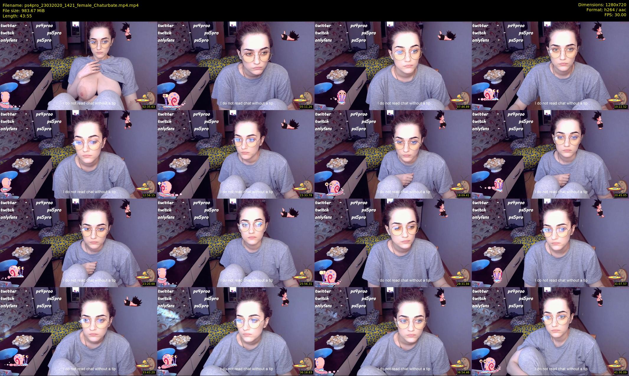ps4pro — 44 minute Chaturbate female cam show recording, 720p, Mar 23, 2020