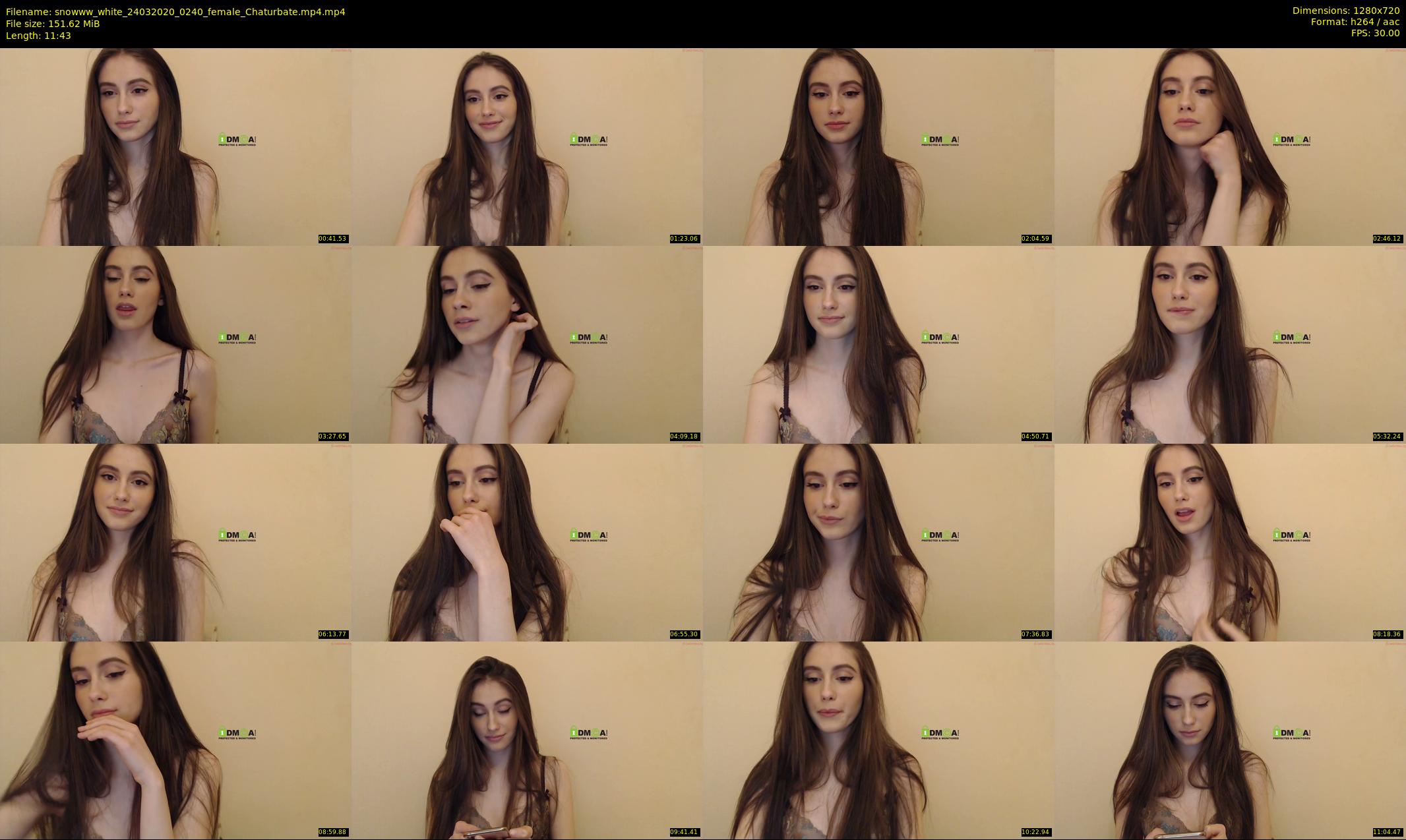 snowww_white — 12 minute Chaturbate female cam show recording, 720p, Mar 24, 2020