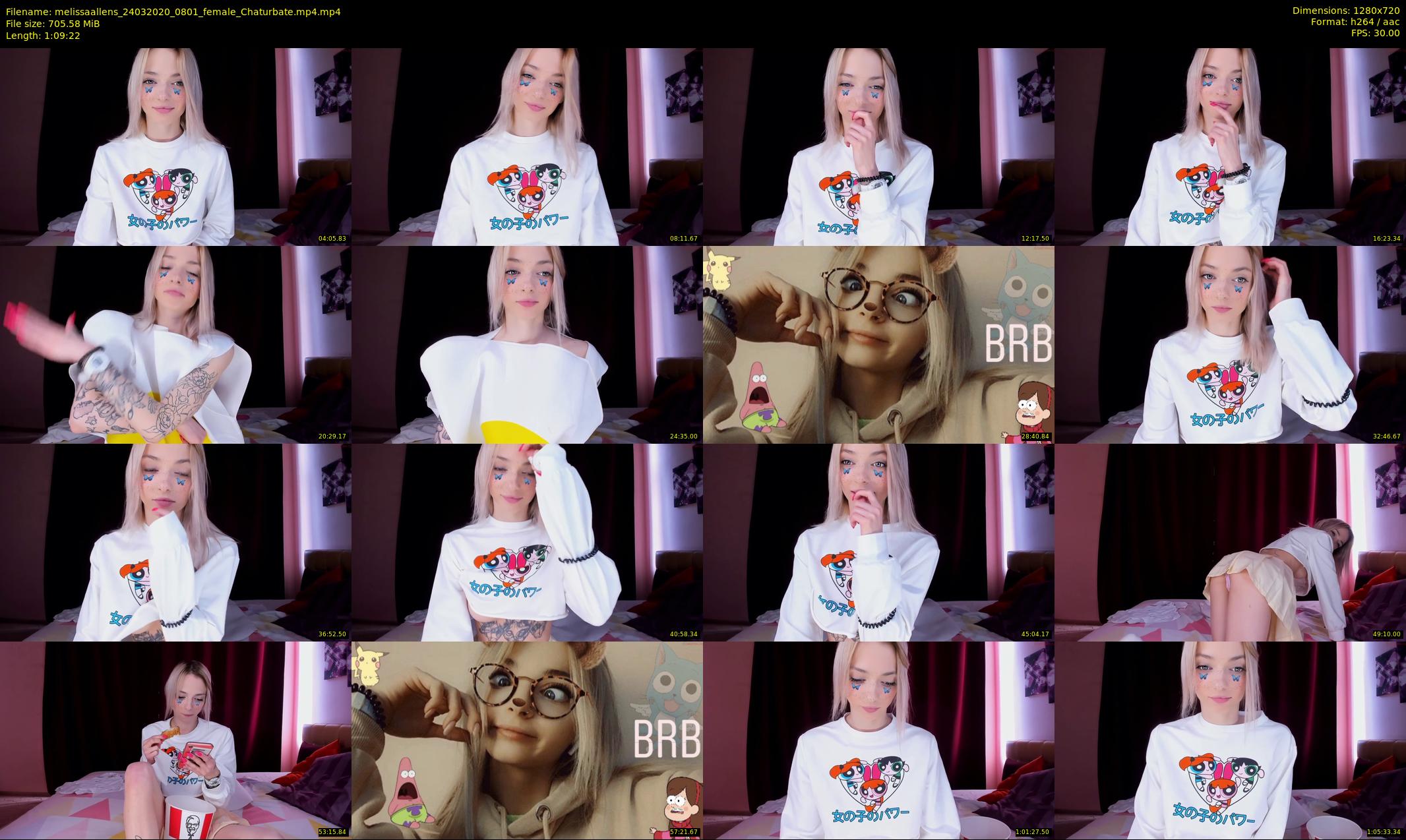 melissaallens — 70 minute Chaturbate female cam show recording, 720p, Mar 24, 2020