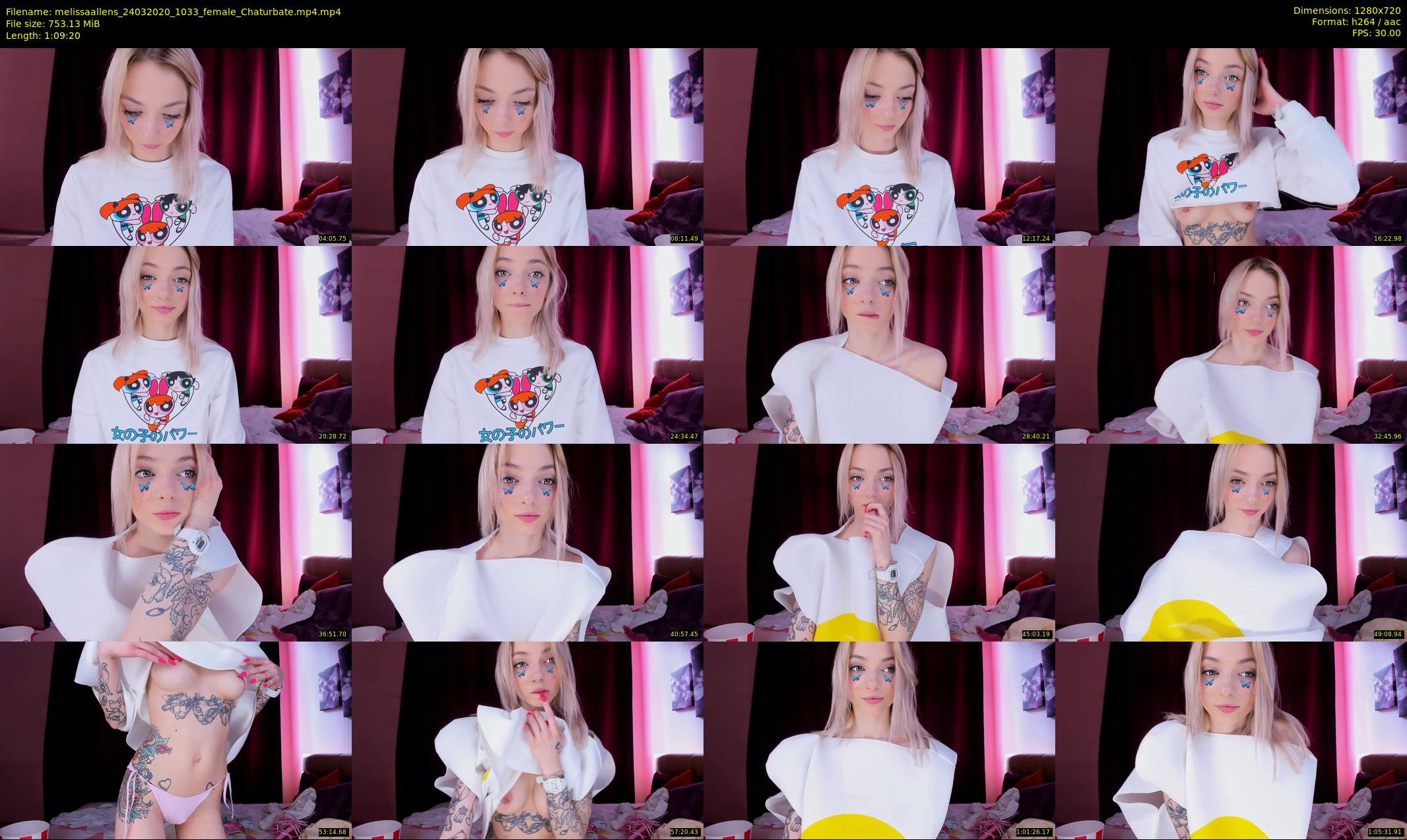 melissaallens — 70 minute Chaturbate female cam show recording, 720p, Mar 24, 2020