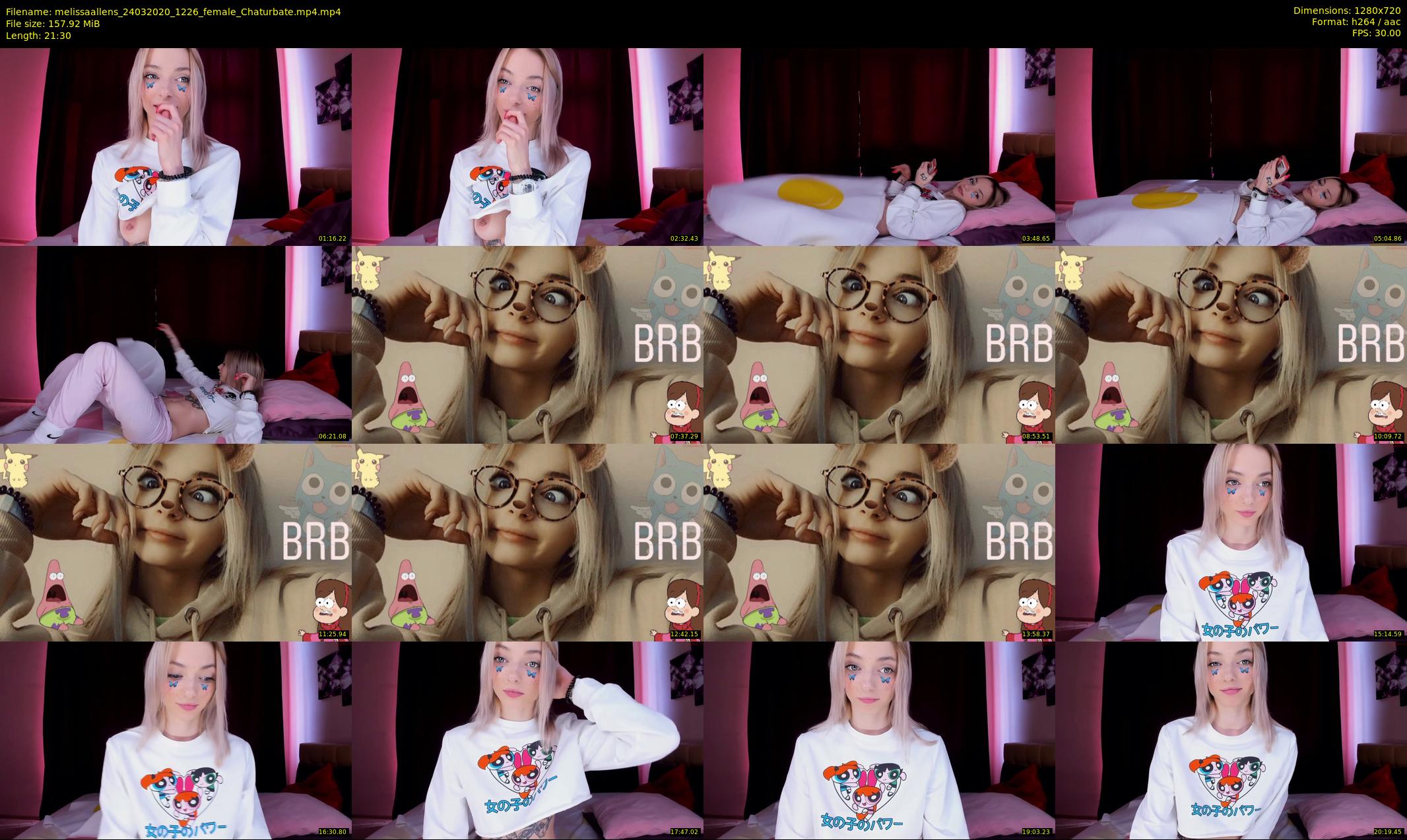 melissaallens — 22 minute Chaturbate female cam show recording, 720p, Mar 24, 2020