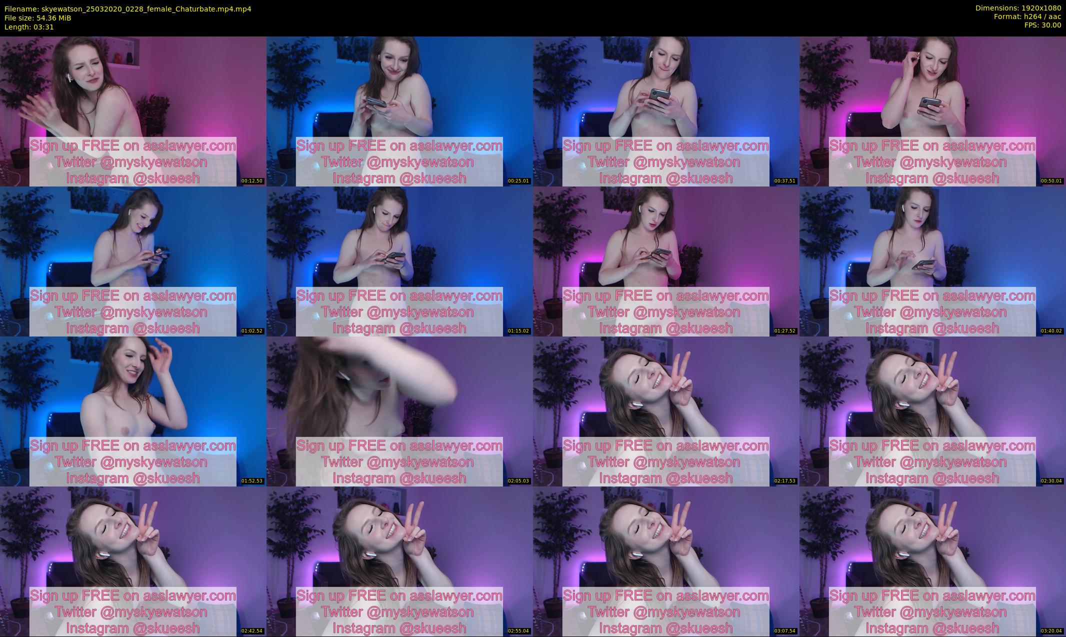 skyewatson — 4 minute Chaturbate female cam show recording, 1080p, Mar 25, 2020