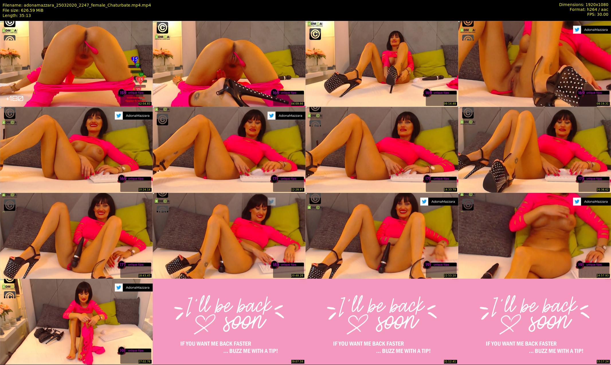 adonamazzara — 36 minute Chaturbate female cam show recording, 1080p, Mar 25, 2020