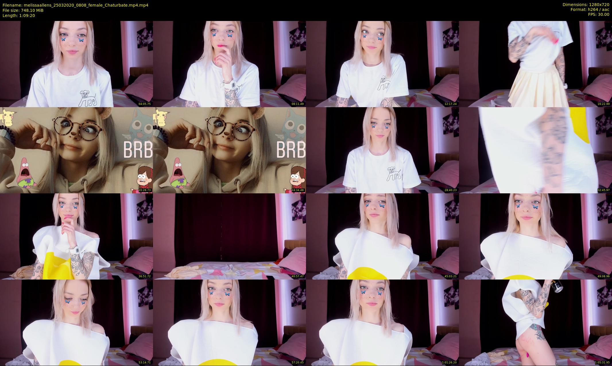 melissaallens — 70 minute Chaturbate female cam show recording, 720p, Mar 25, 2020