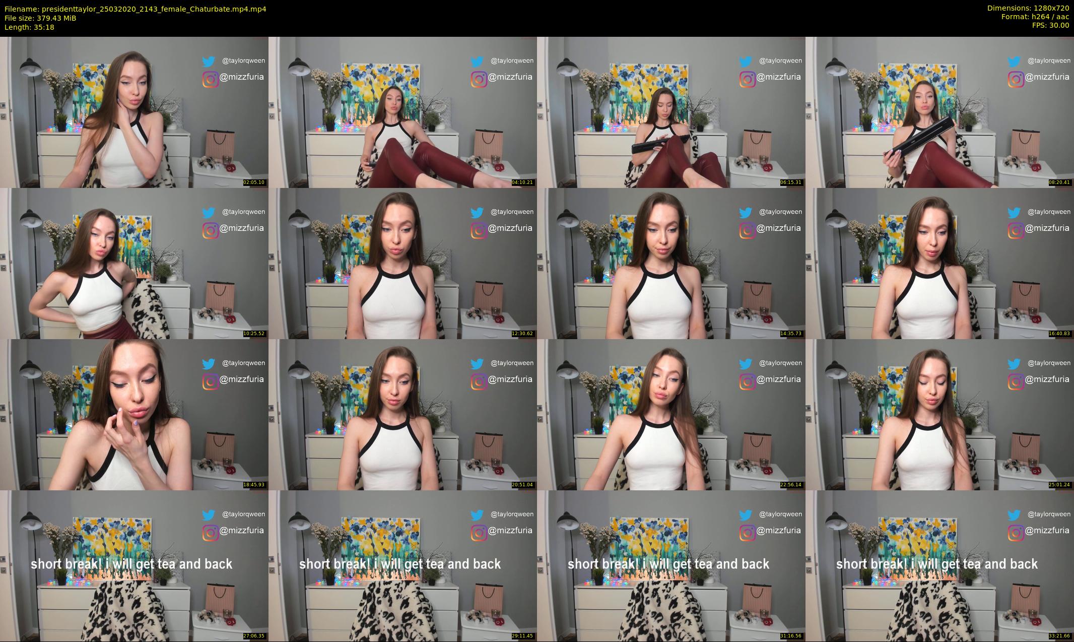 presidenttaylor — 36 minute Chaturbate female cam show recording, 720p, Mar 25, 2020