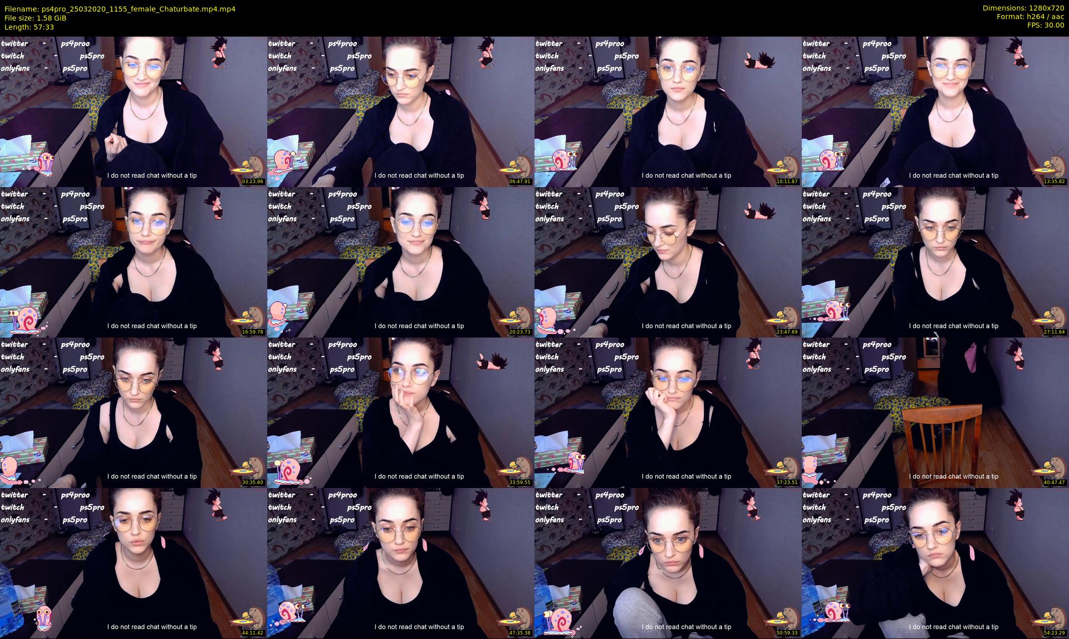 ps4pro — 58 minute Chaturbate female cam show recording, 720p, Mar 25, 2020