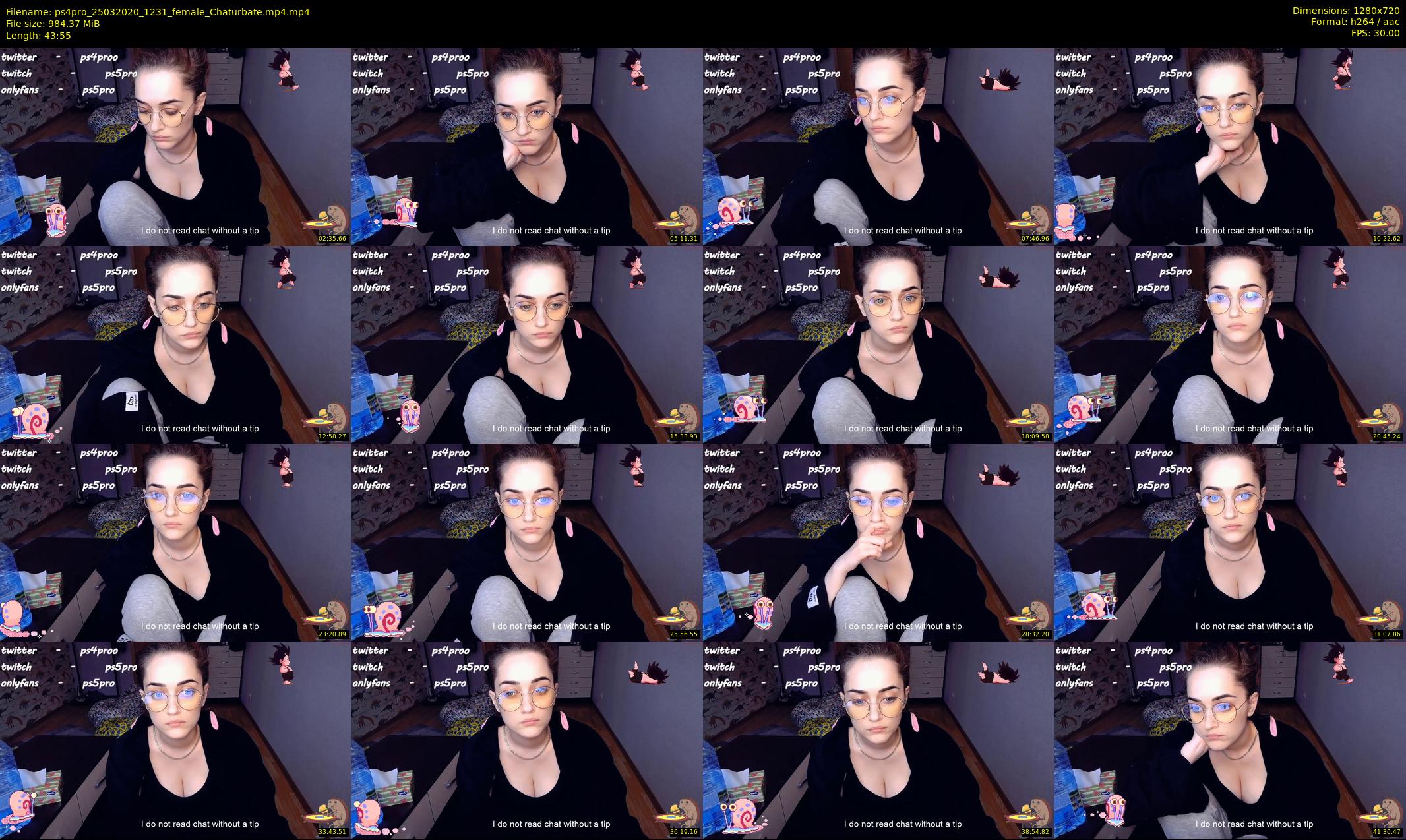 ps4pro — 44 minute Chaturbate female cam show recording, 720p, Mar 25, 2020