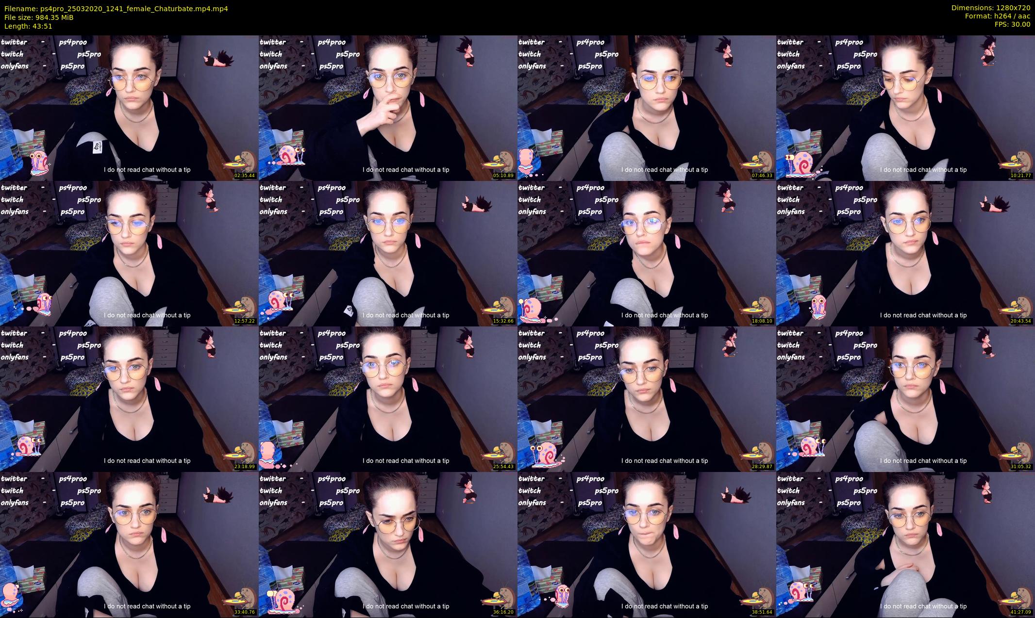 ps4pro — 44 minute Chaturbate female cam show recording, 720p, Mar 25, 2020