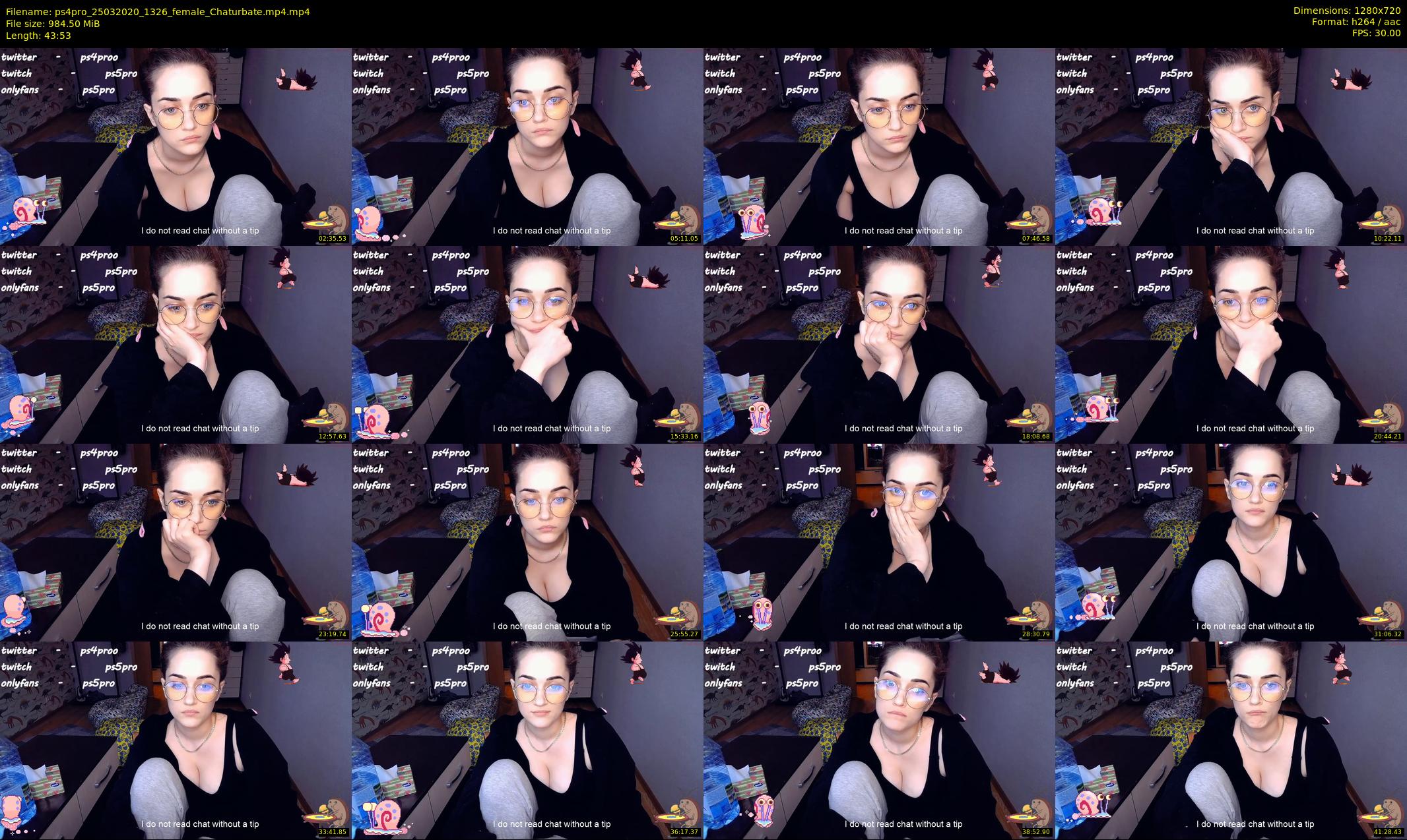 ps4pro — 44 minute Chaturbate female cam show recording, 720p, Mar 25, 2020