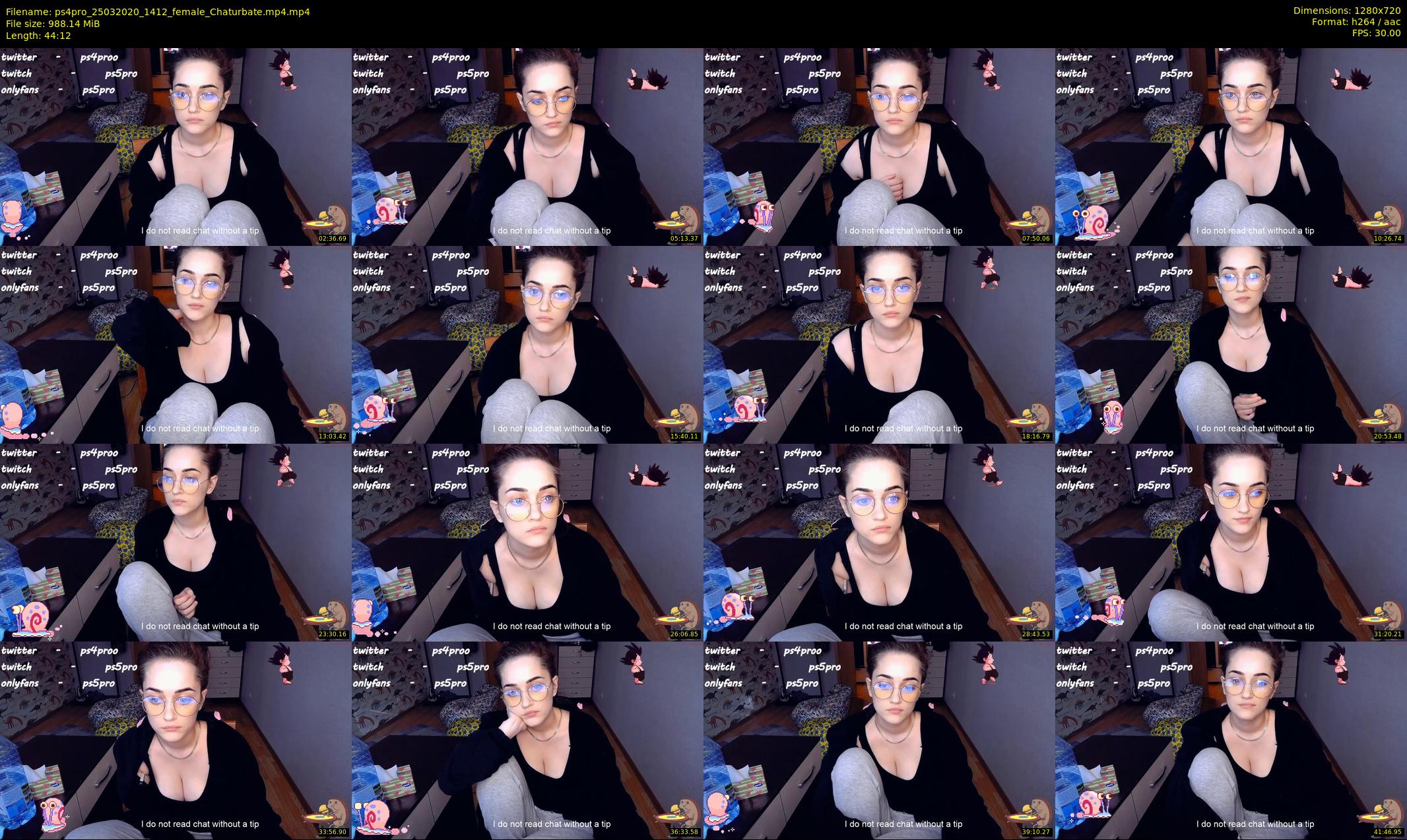 ps4pro — 45 minute Chaturbate female cam show recording, 720p, Mar 25, 2020