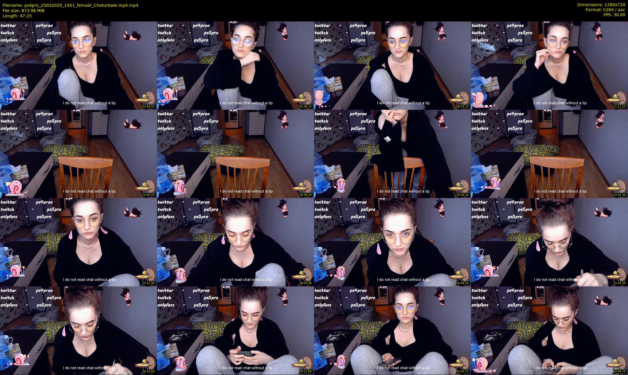 ps4pro — 48 minute Chaturbate female cam show recording, 720p, Mar 25, 2020