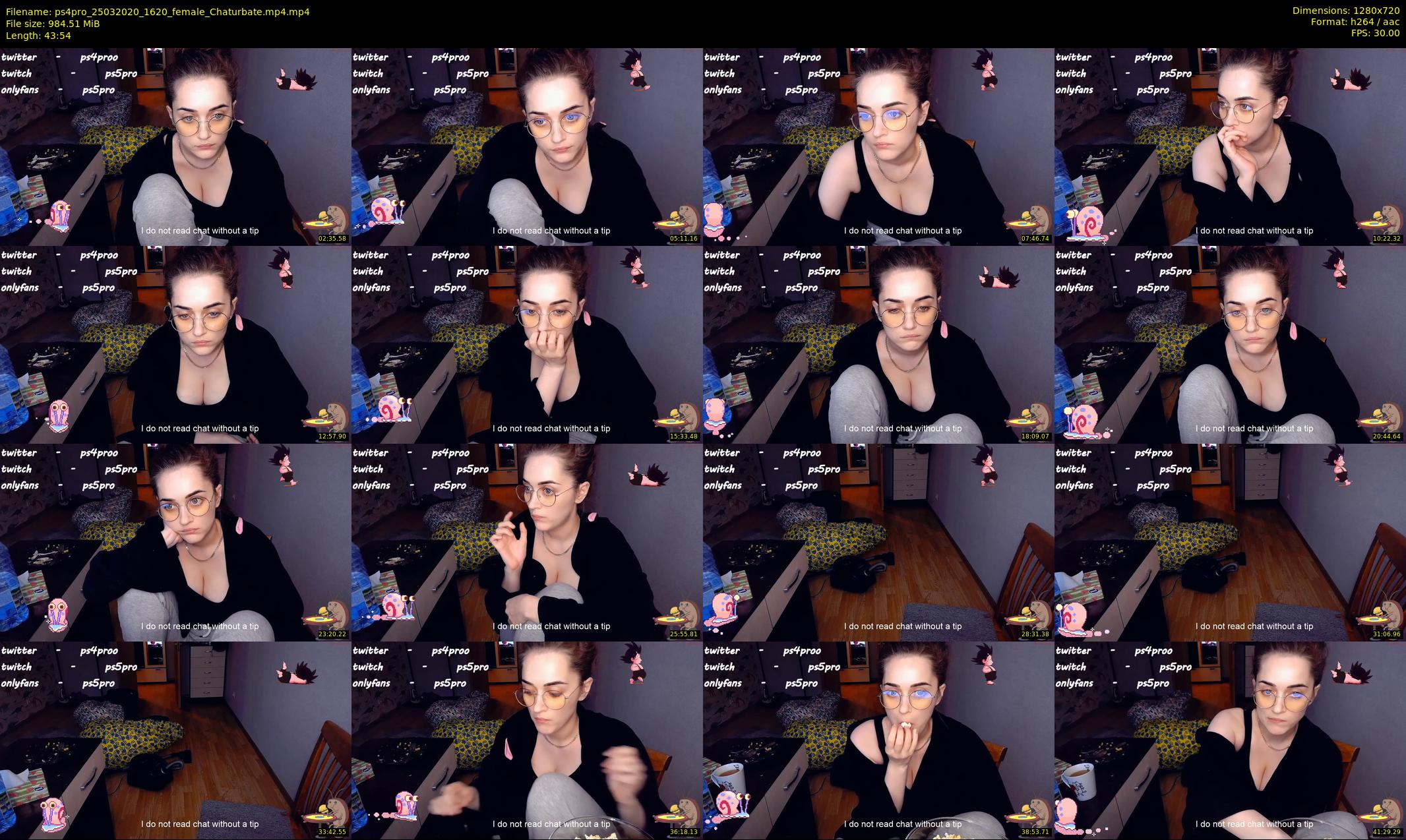 ps4pro — 44 minute Chaturbate female cam show recording, 720p, Mar 25, 2020