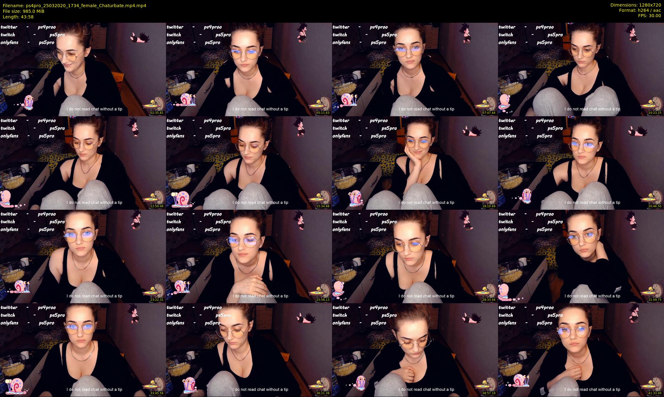 ps4pro — 44 minute Chaturbate female cam show recording, 720p, Mar 25, 2020