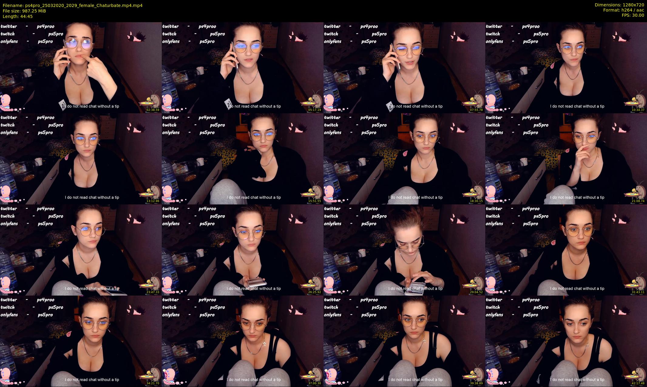 ps4pro — 45 minute Chaturbate female cam show recording, 720p, Mar 25, 2020