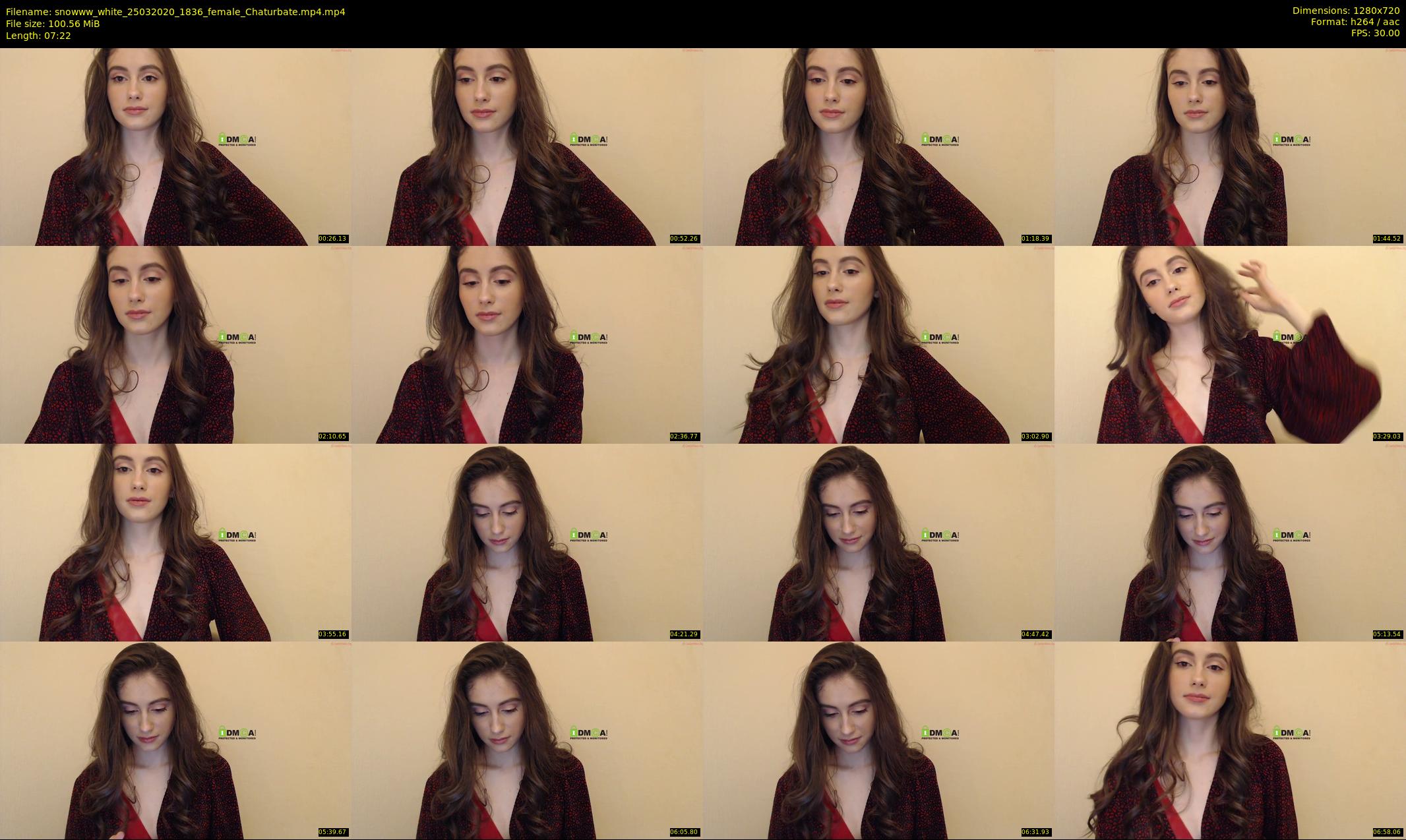 snowww_white — 8 minute Chaturbate female cam show recording, 720p, Mar 25, 2020