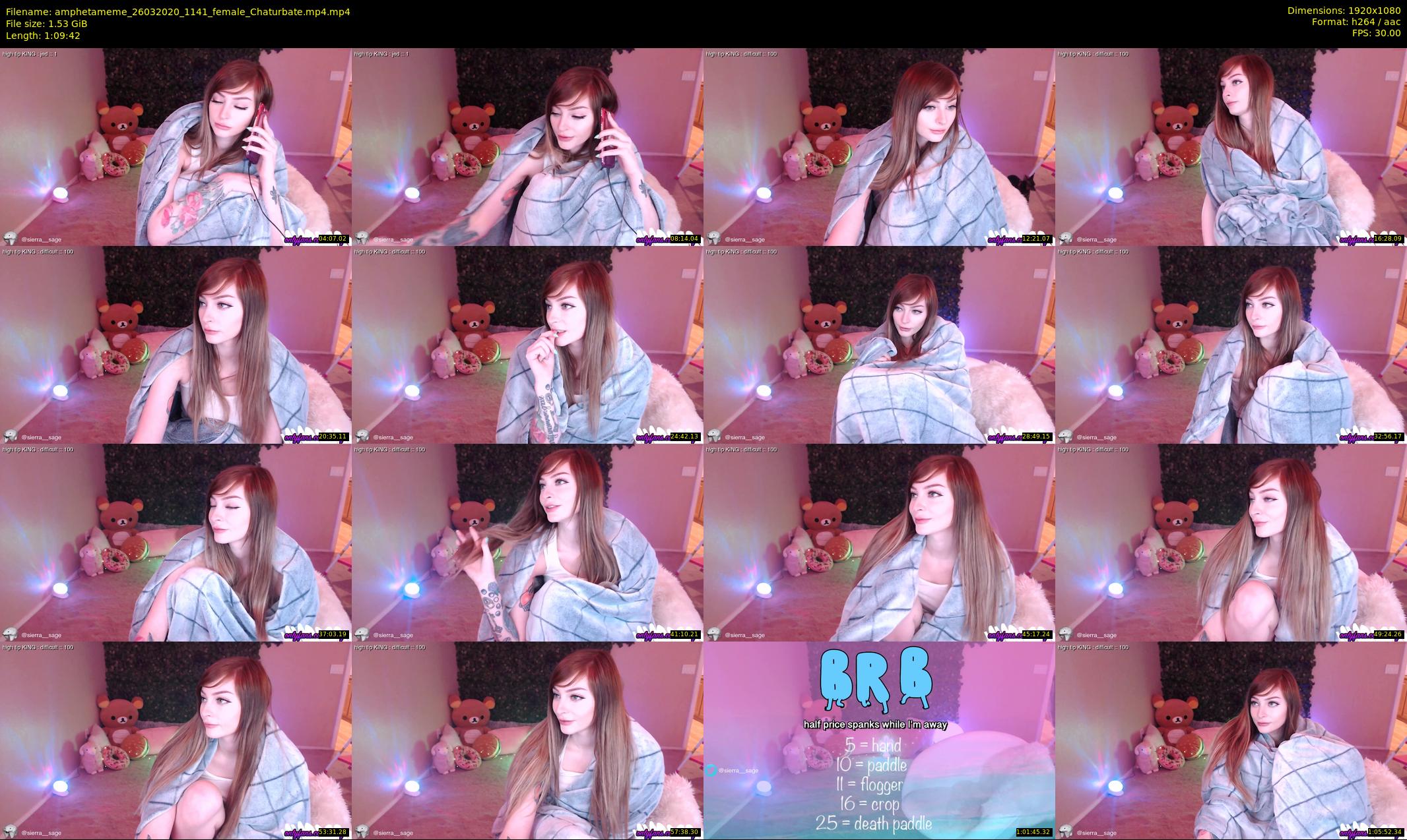 amphetameme — 70 minute Chaturbate female cam show recording, 1080p, Mar 26, 2020