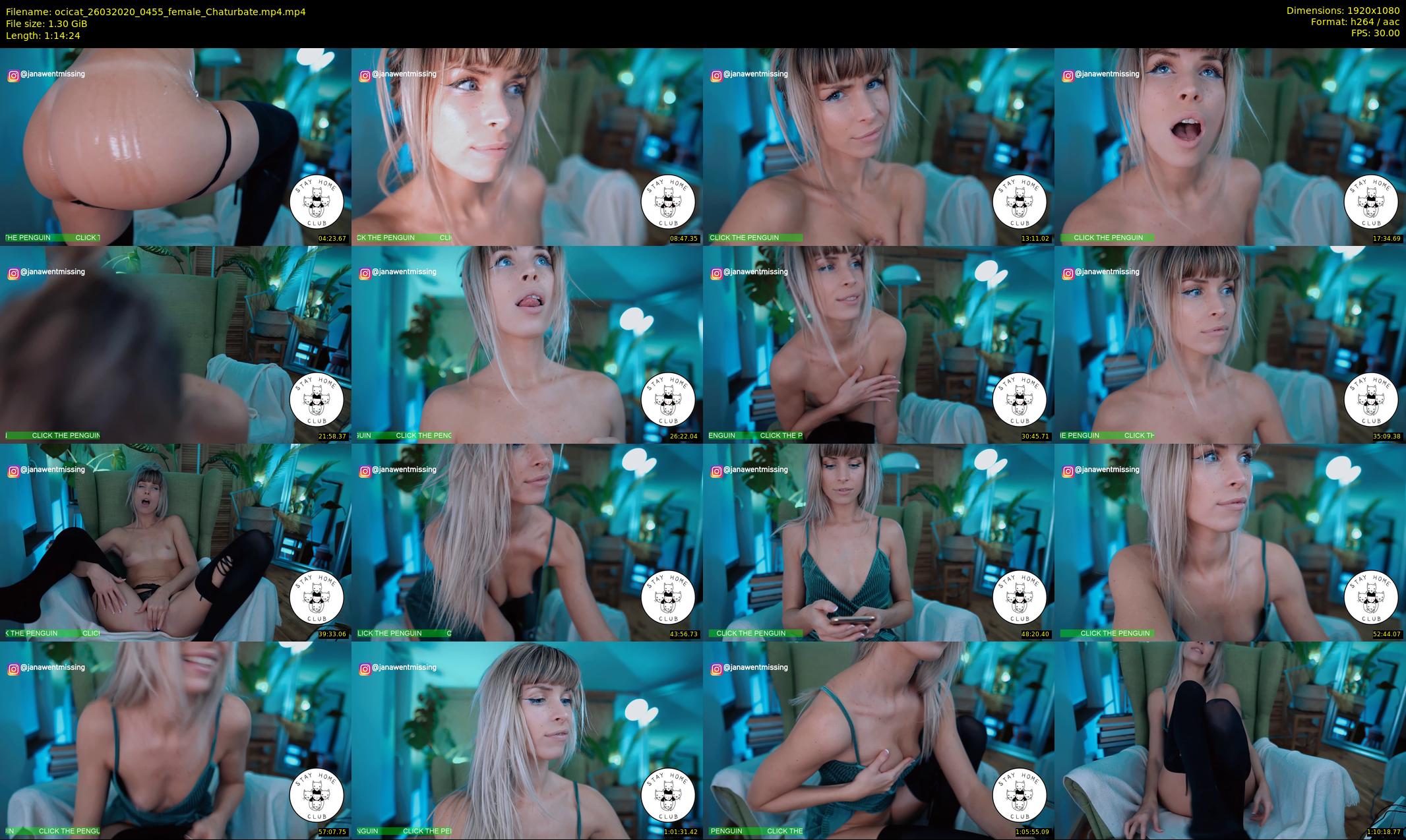 ocicat — 75 minute Chaturbate female cam show recording, 1080p, Mar 26, 2020