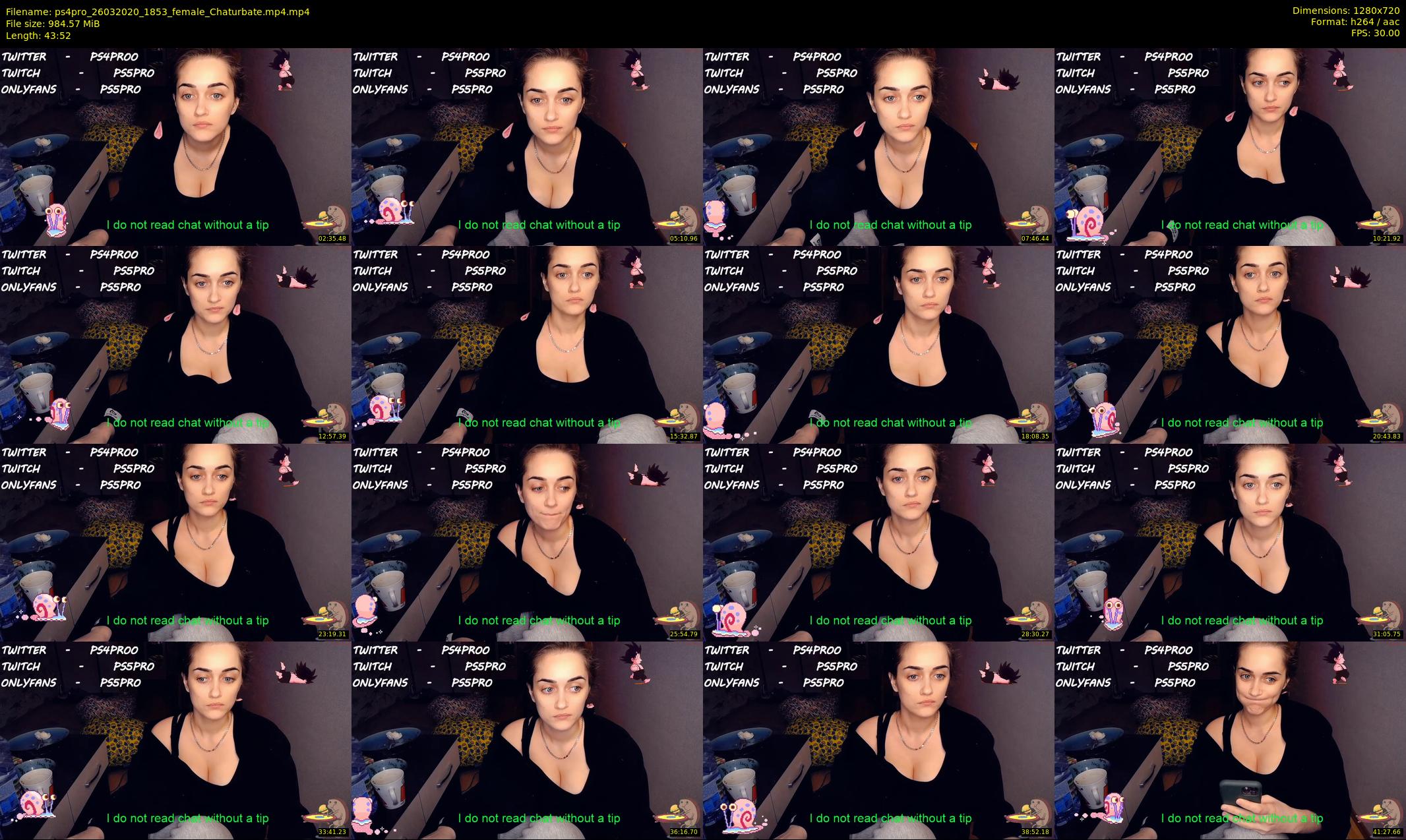 ps4pro — 44 minute Chaturbate female cam show recording, 720p, Mar 26, 2020