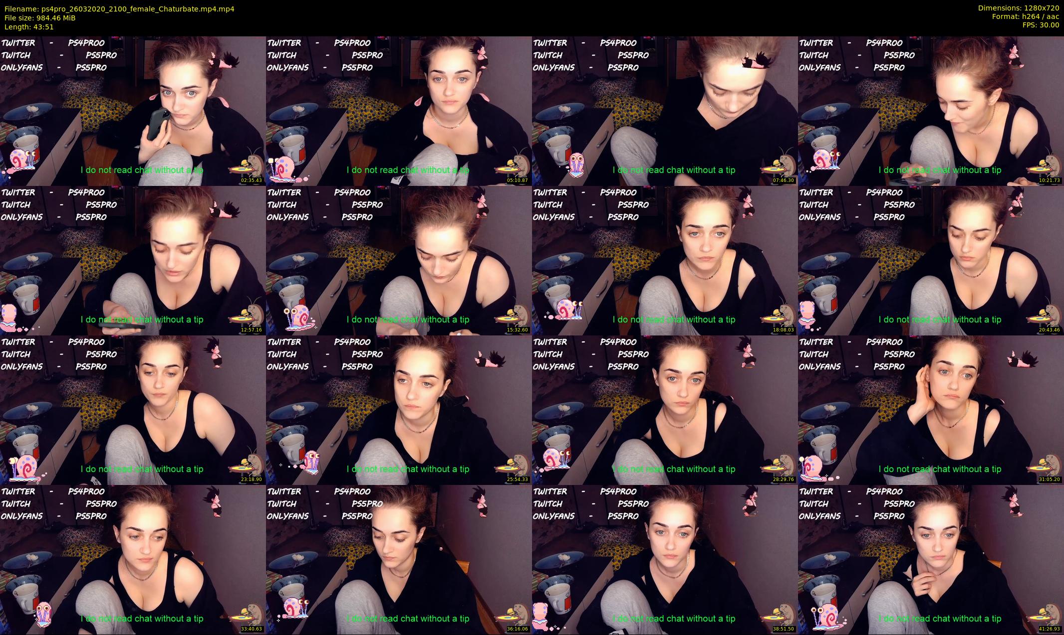 ps4pro — 44 minute Chaturbate female cam show recording, 720p, Mar 26, 2020