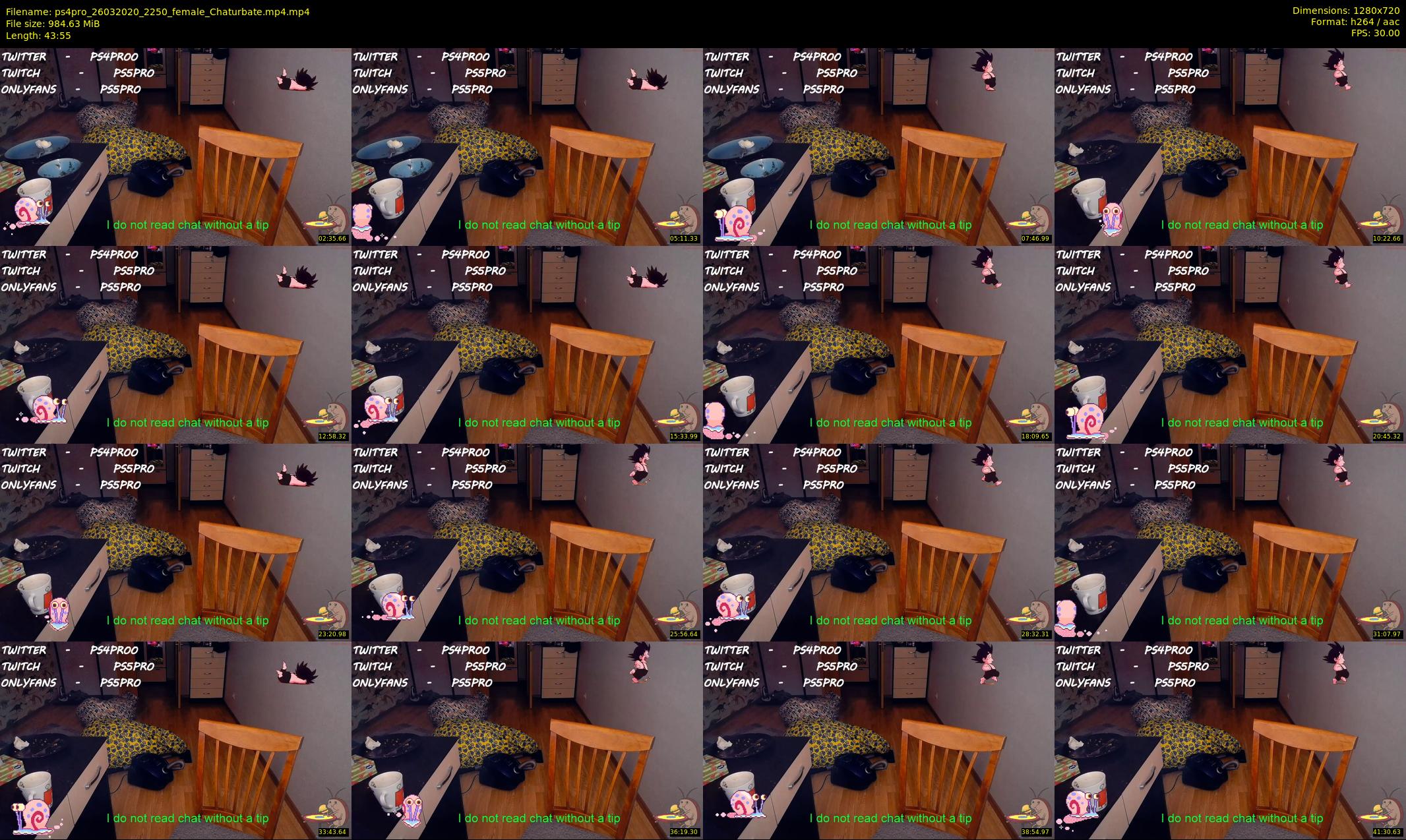 ps4pro — 44 minute Chaturbate female cam show recording, 720p, Mar 26, 2020