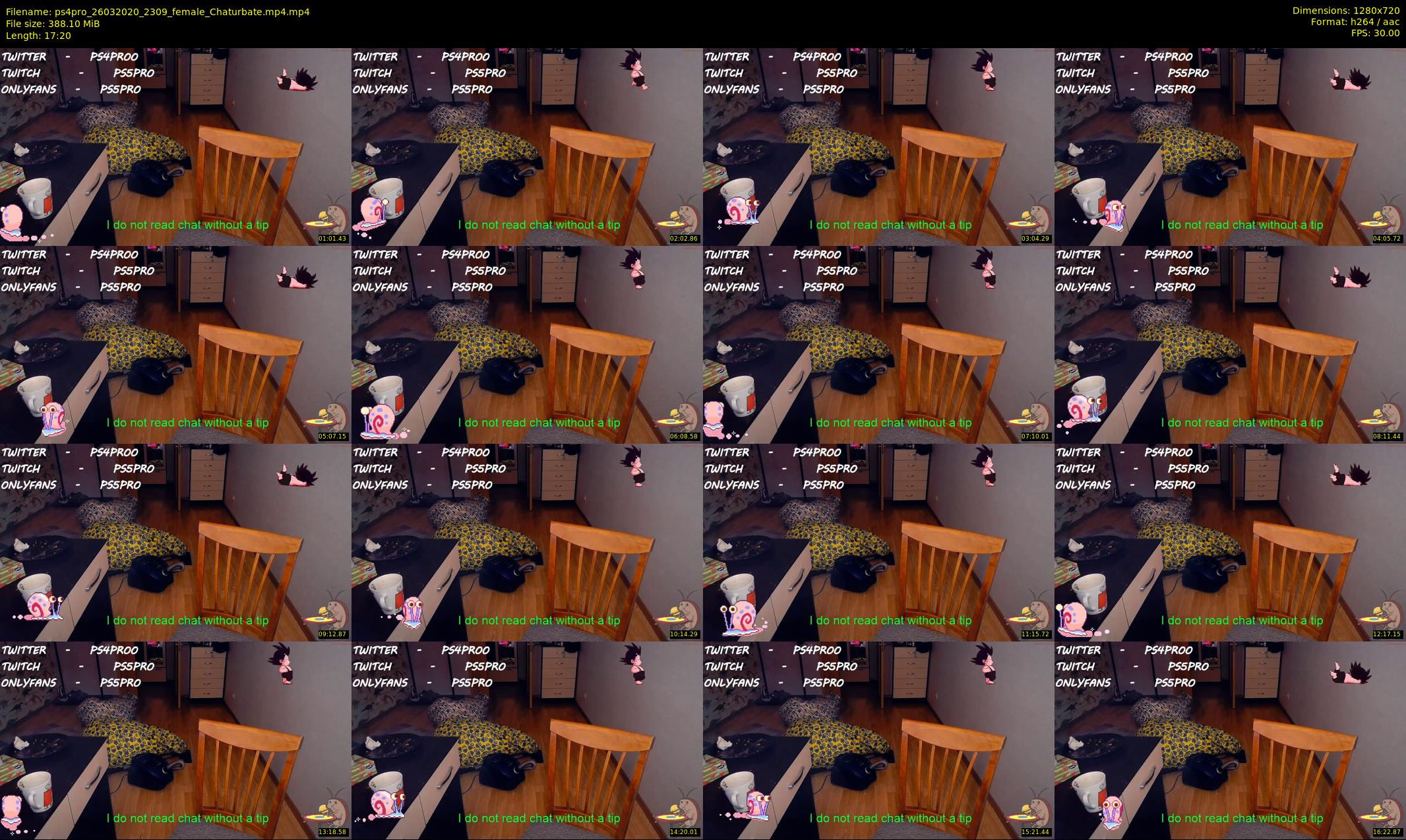 ps4pro — 18 minute Chaturbate female cam show recording, 720p, Mar 26, 2020