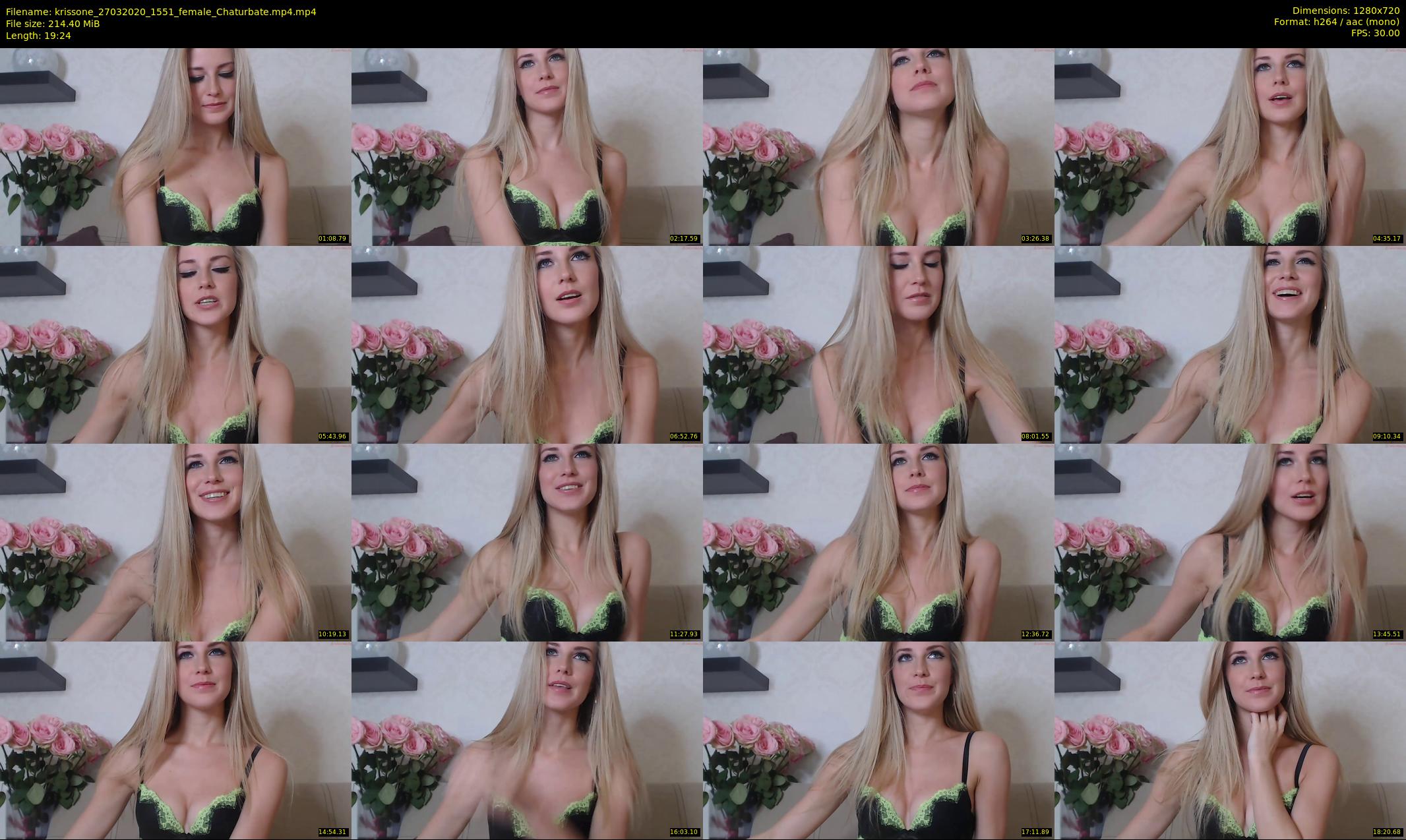 krissone — 20 minute Chaturbate female cam show recording, 720p, Mar 27, 2020