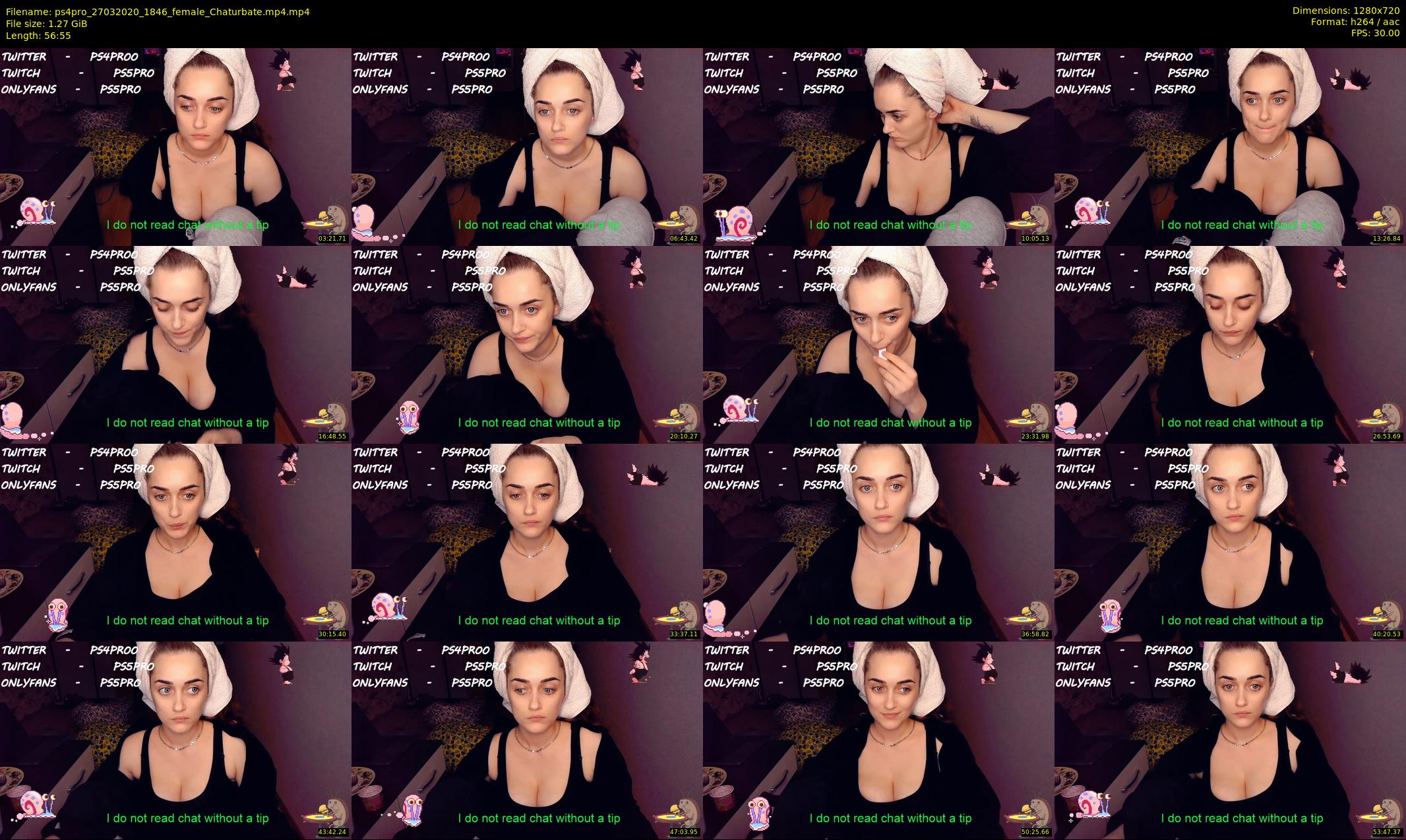 ps4pro — 57 minute Chaturbate female cam show recording, 720p, Mar 27, 2020