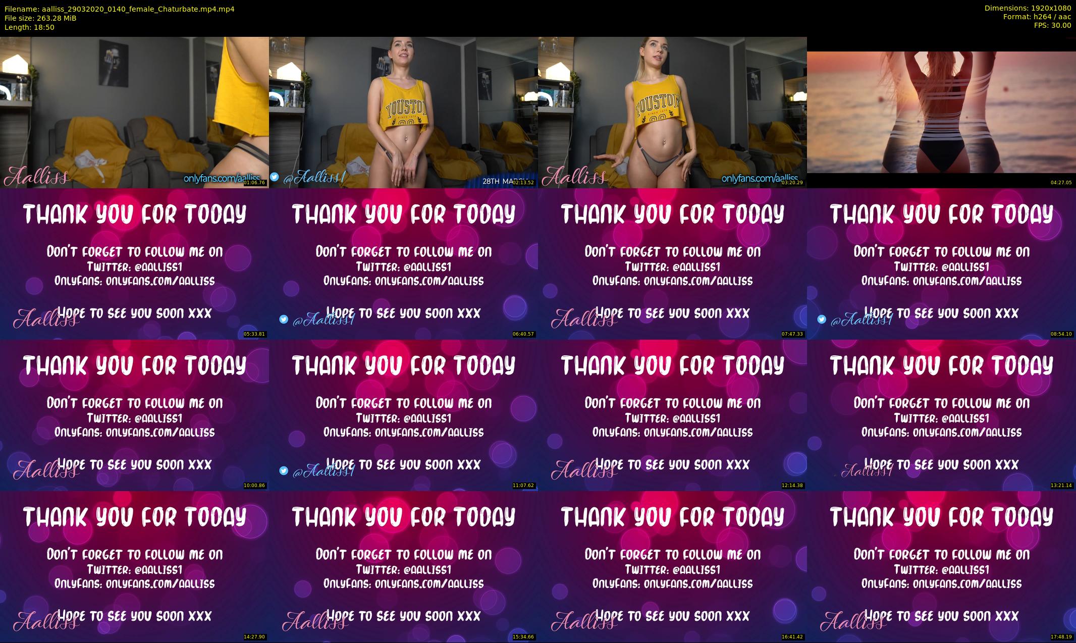 aalliss — 19 minute Chaturbate female cam show recording, 1080p, Mar 29, 2020
