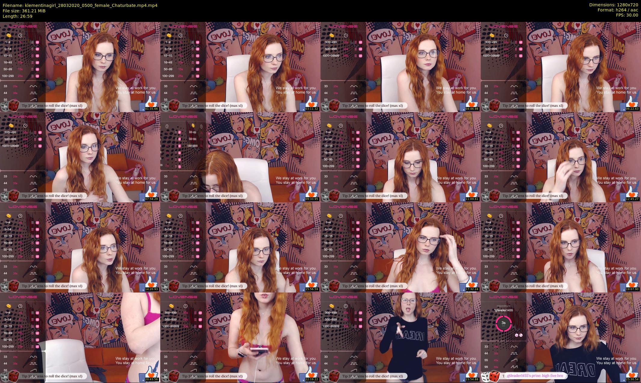 klementinagirl — 27 minute Chaturbate female cam show recording, 720p, Mar 28, 2020