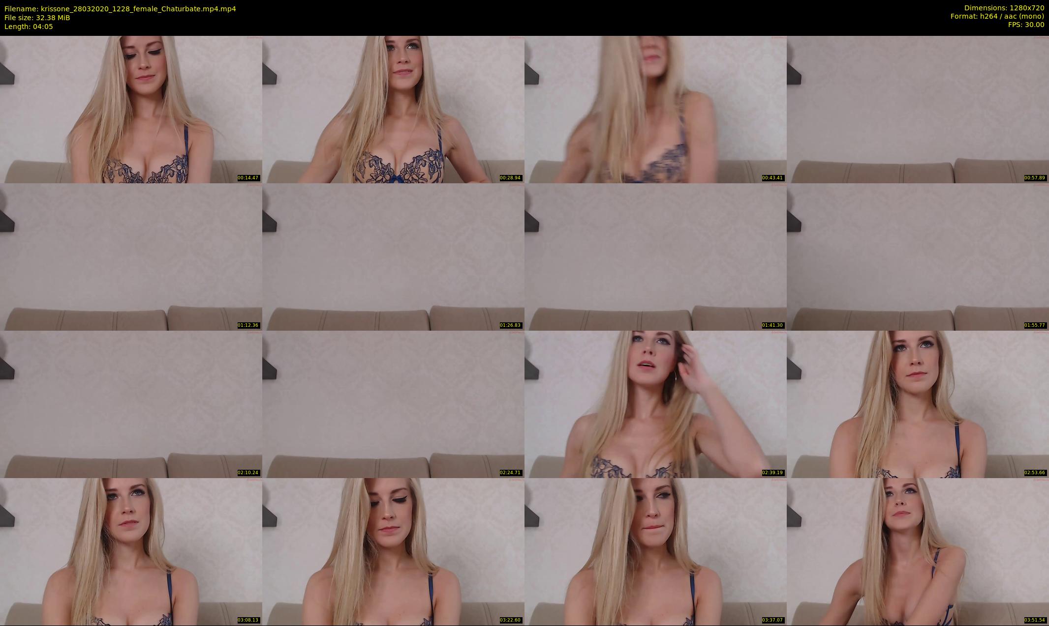 krissone — 5 minute Chaturbate female cam show recording, 720p, Mar 28, 2020