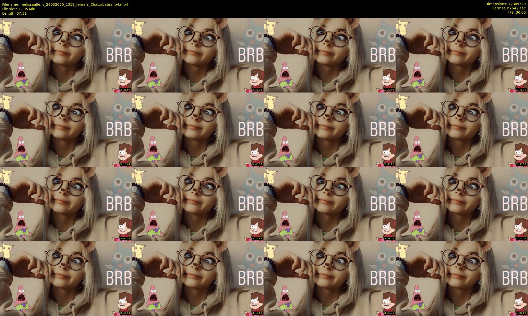 melissaallens — 8 minute Chaturbate female cam show recording, 720p, Mar 28, 2020