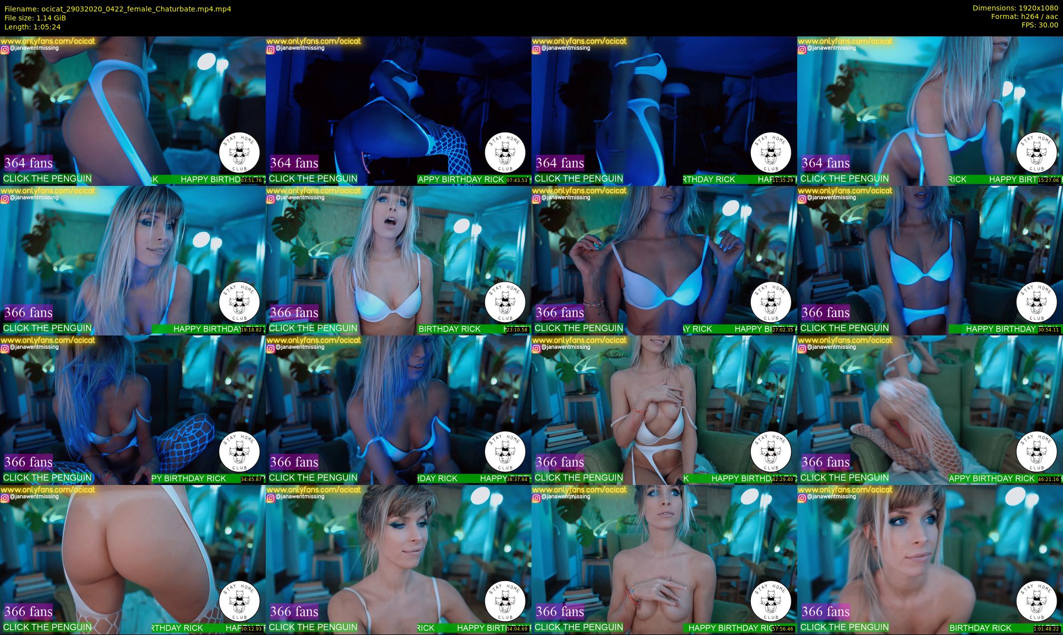 ocicat — 66 minute Chaturbate female cam show recording, 1080p, Mar 29, 2020
