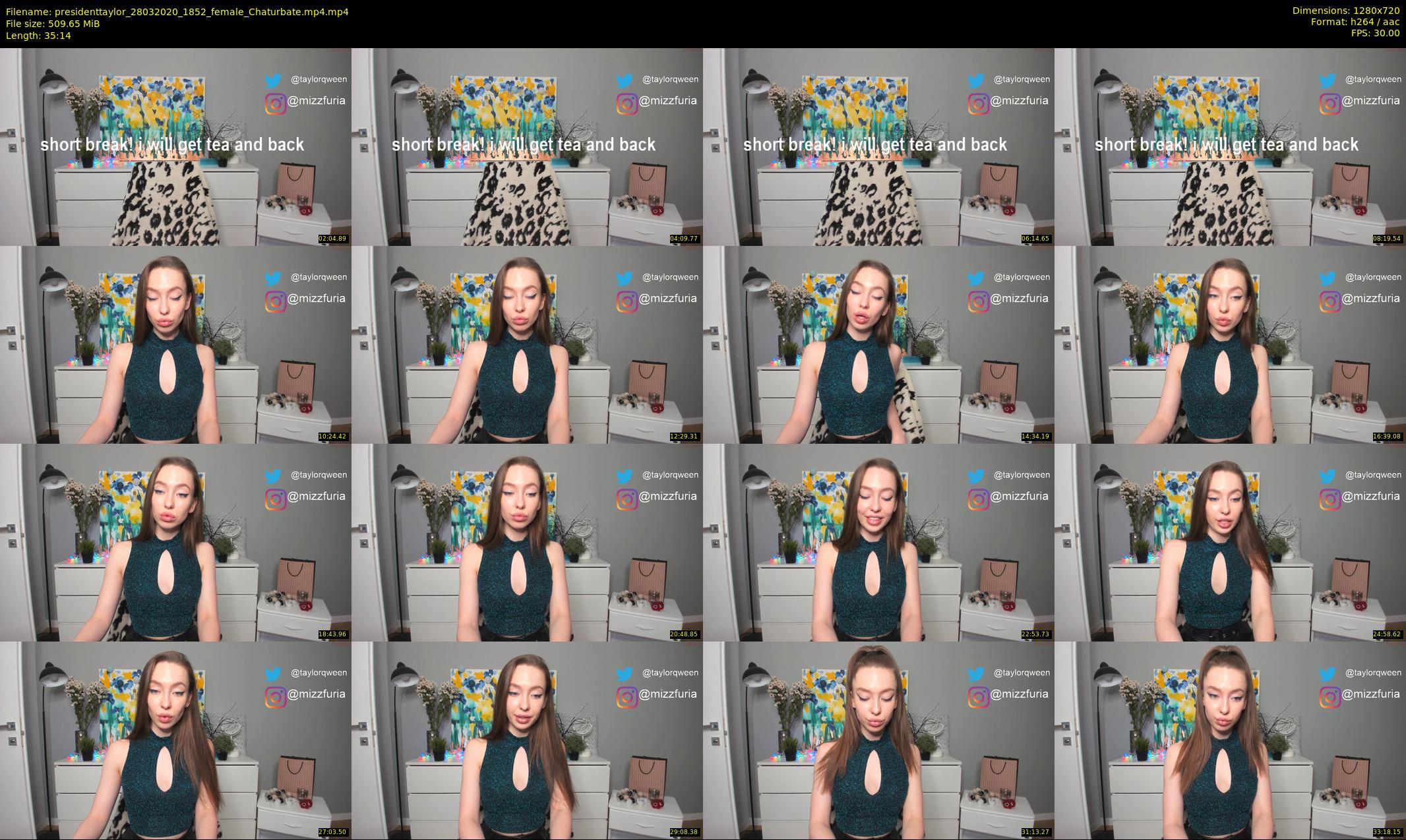 presidenttaylor — 36 minute Chaturbate female cam show recording, 720p, Mar 28, 2020