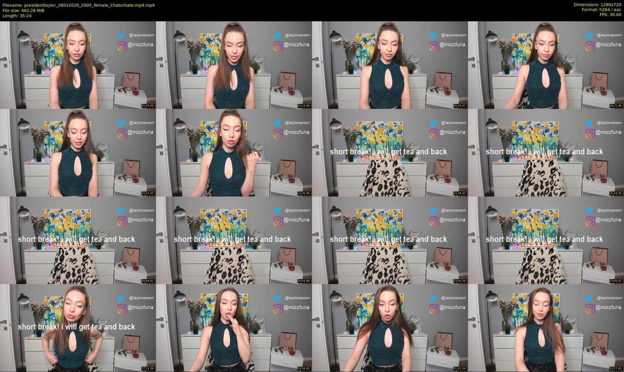 presidenttaylor — 36 minute Chaturbate female cam show recording, 720p, Mar 28, 2020