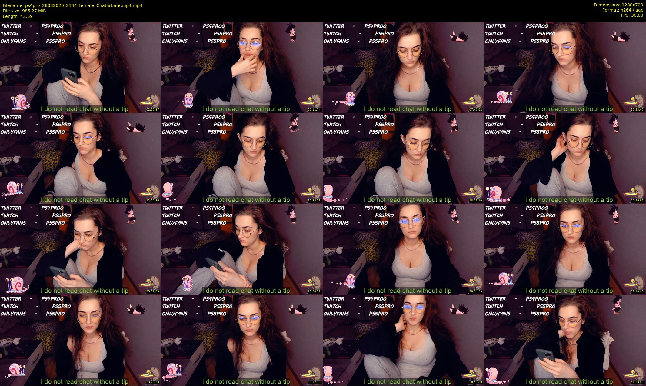 ps4pro — 44 minute Chaturbate female cam show recording, 720p, Mar 28, 2020
