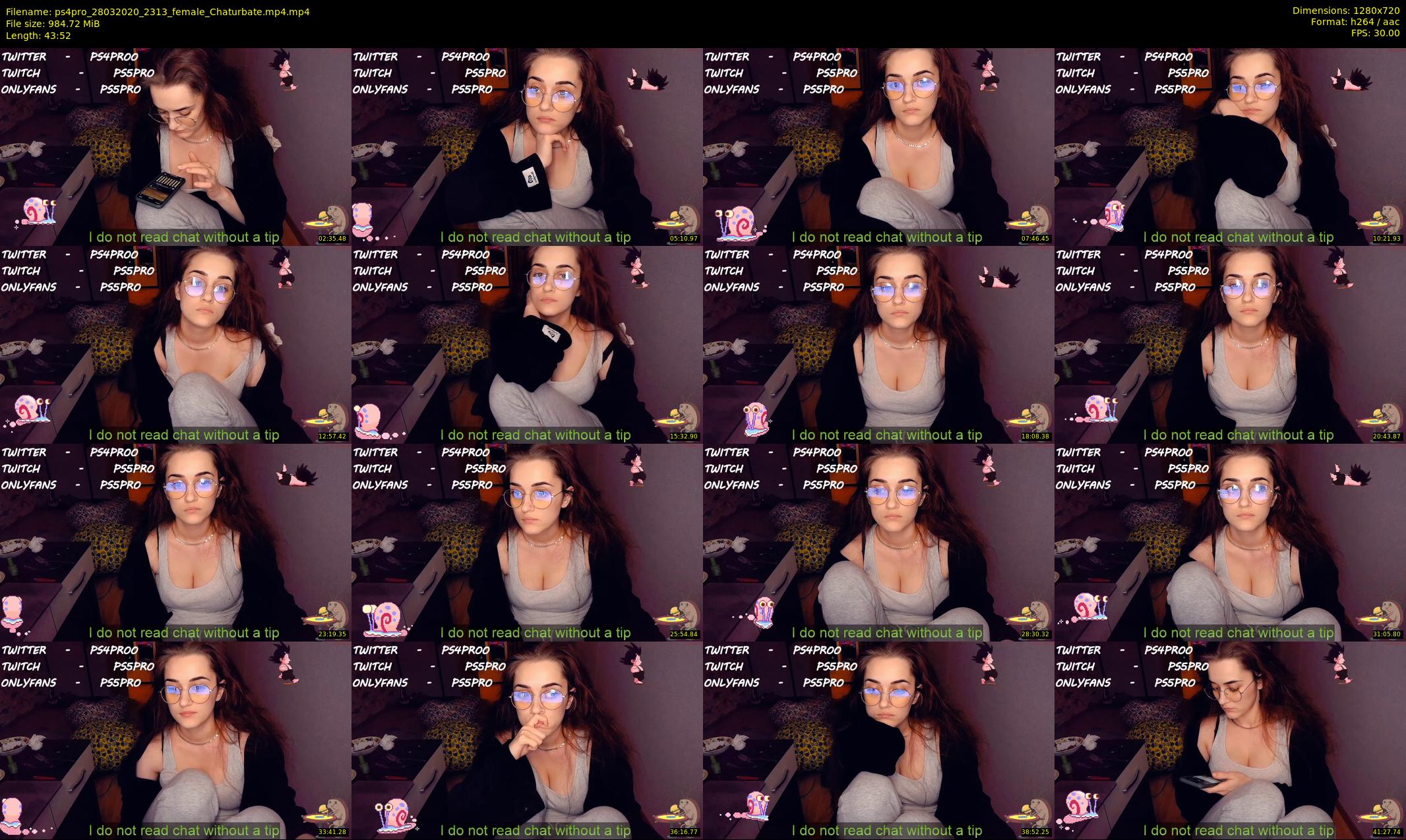 ps4pro — 44 minute Chaturbate female cam show recording, 720p, Mar 28, 2020