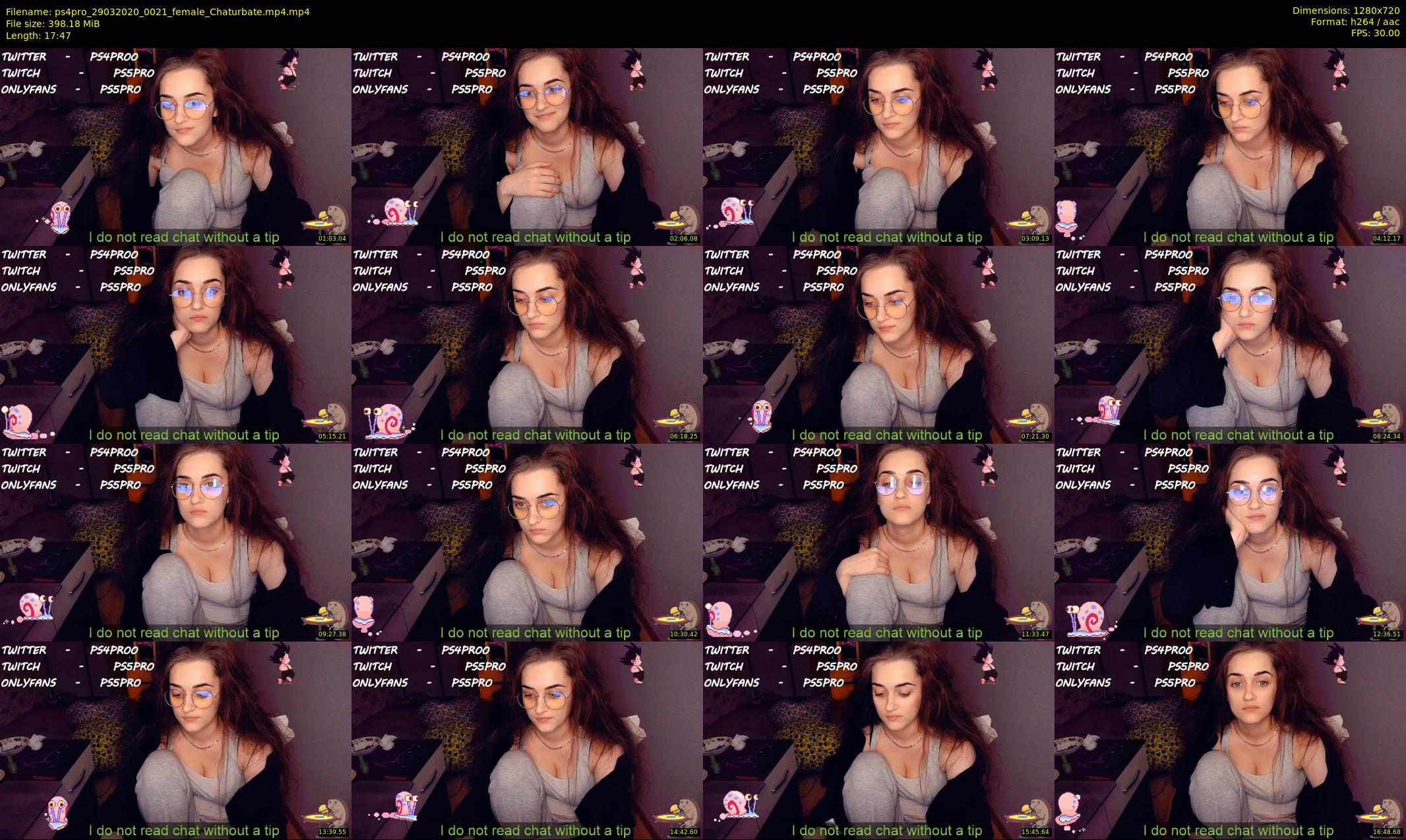 ps4pro — 18 minute Chaturbate female cam show recording, 720p, Mar 29, 2020