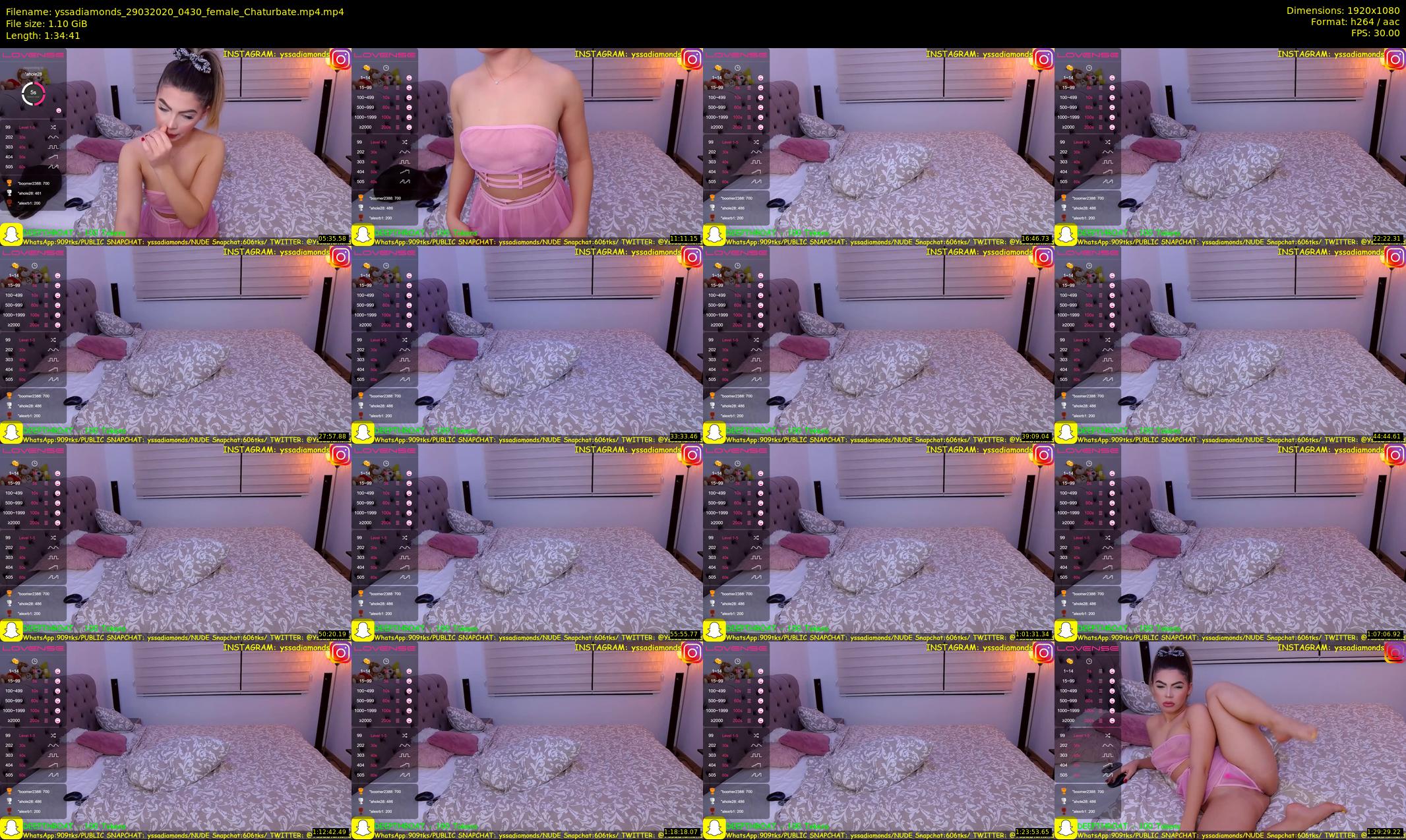 yssadiamonds — 95 minute Chaturbate female cam show recording, 1080p, Mar 29, 2020