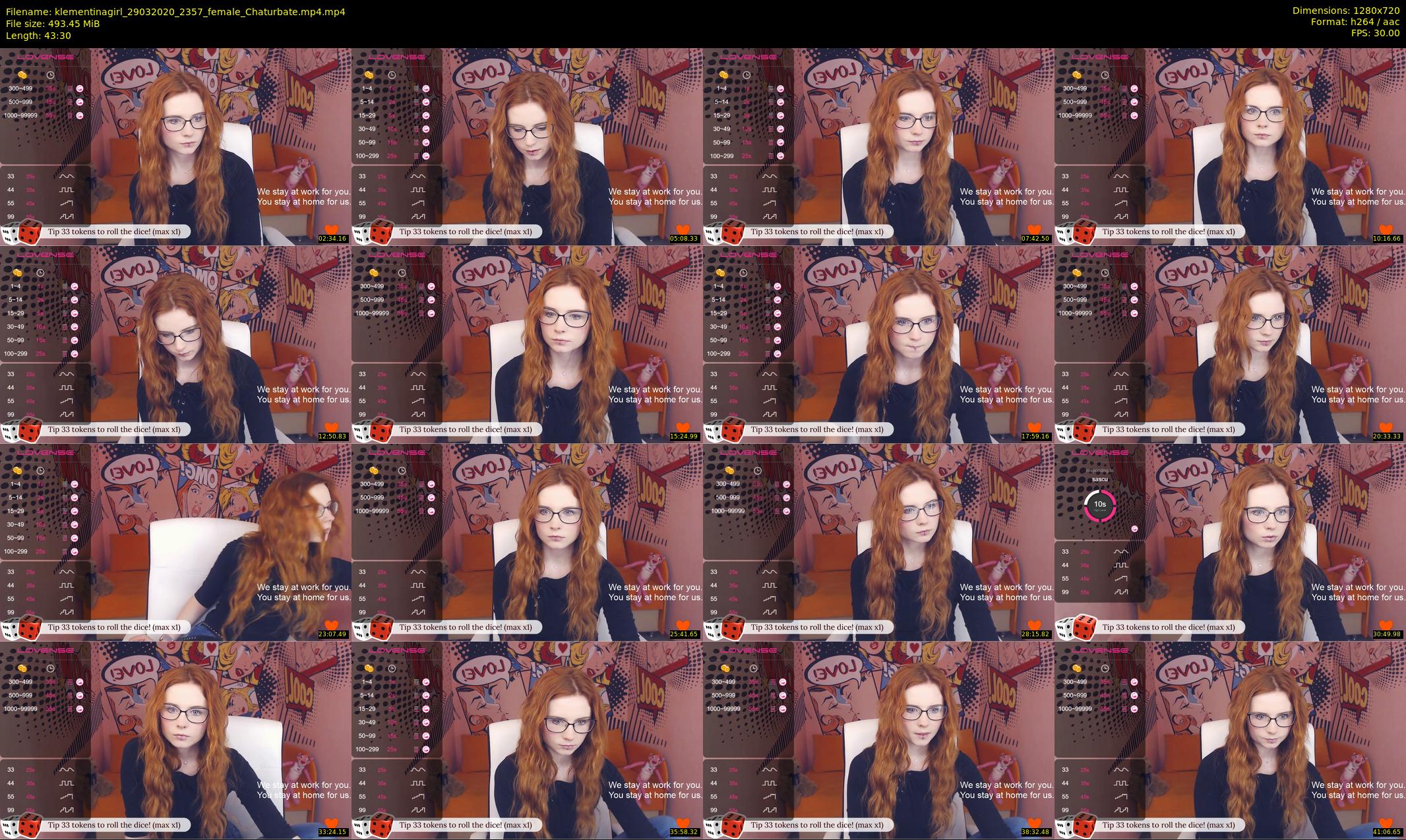 klementinagirl — 44 minute Chaturbate female cam show recording, 720p, Mar 29, 2020