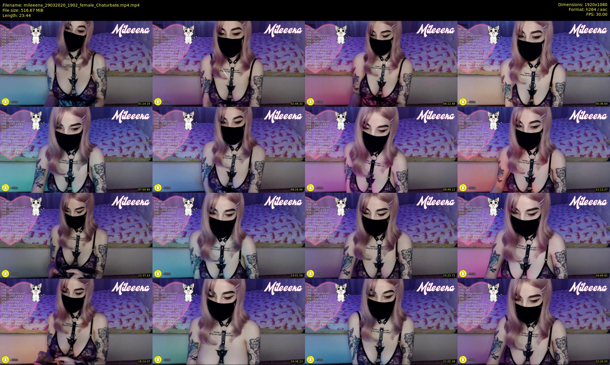 mileeena — 24 minute Chaturbate female cam show recording, 1080p, Mar 29, 2020