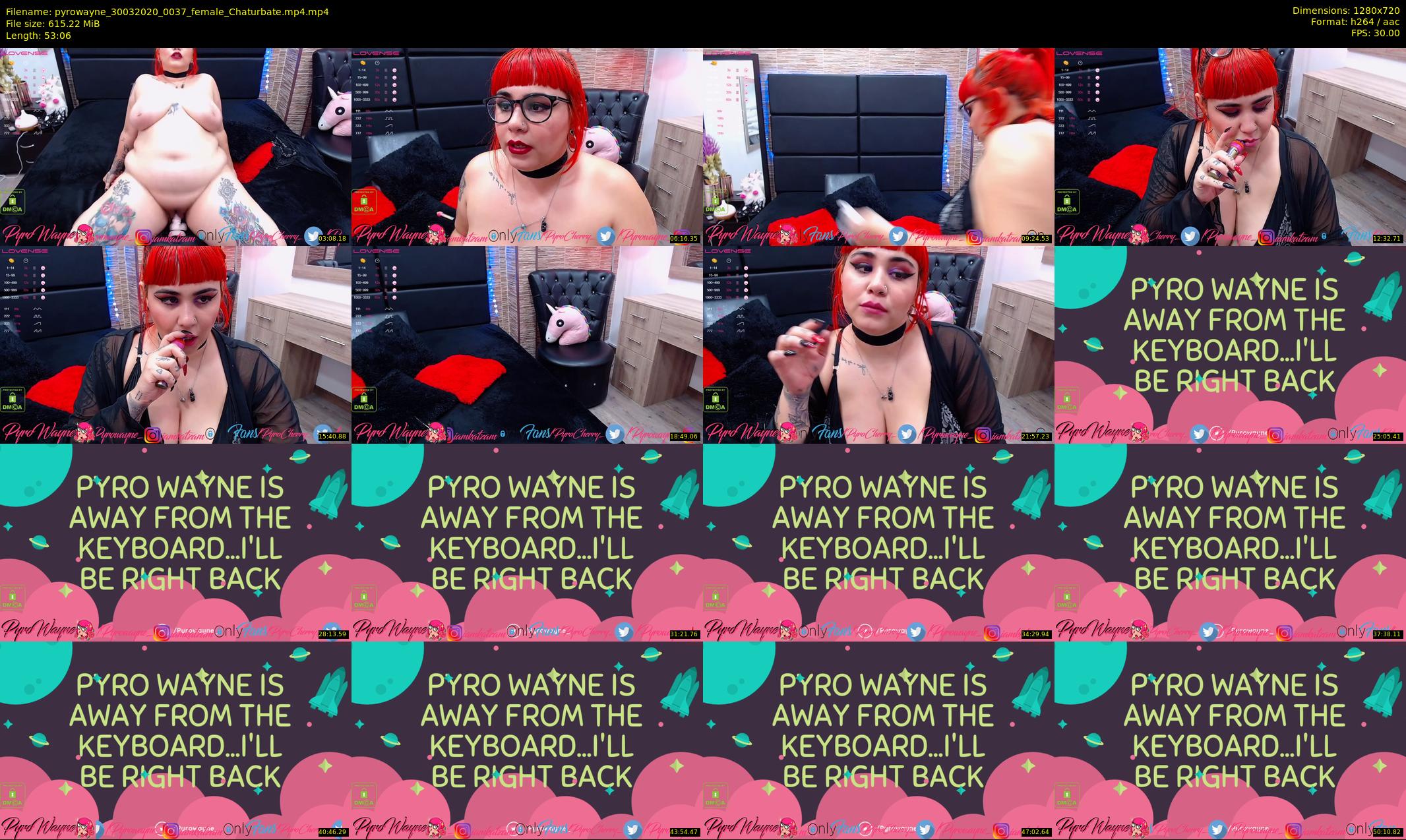pyrowayne — 54 minute Chaturbate female cam show recording, 720p, Mar 30, 2020