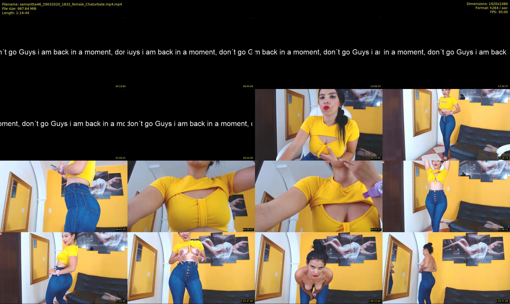 samantha46 — 75 minute Chaturbate female cam show recording, 1080p, Mar 29, 2020