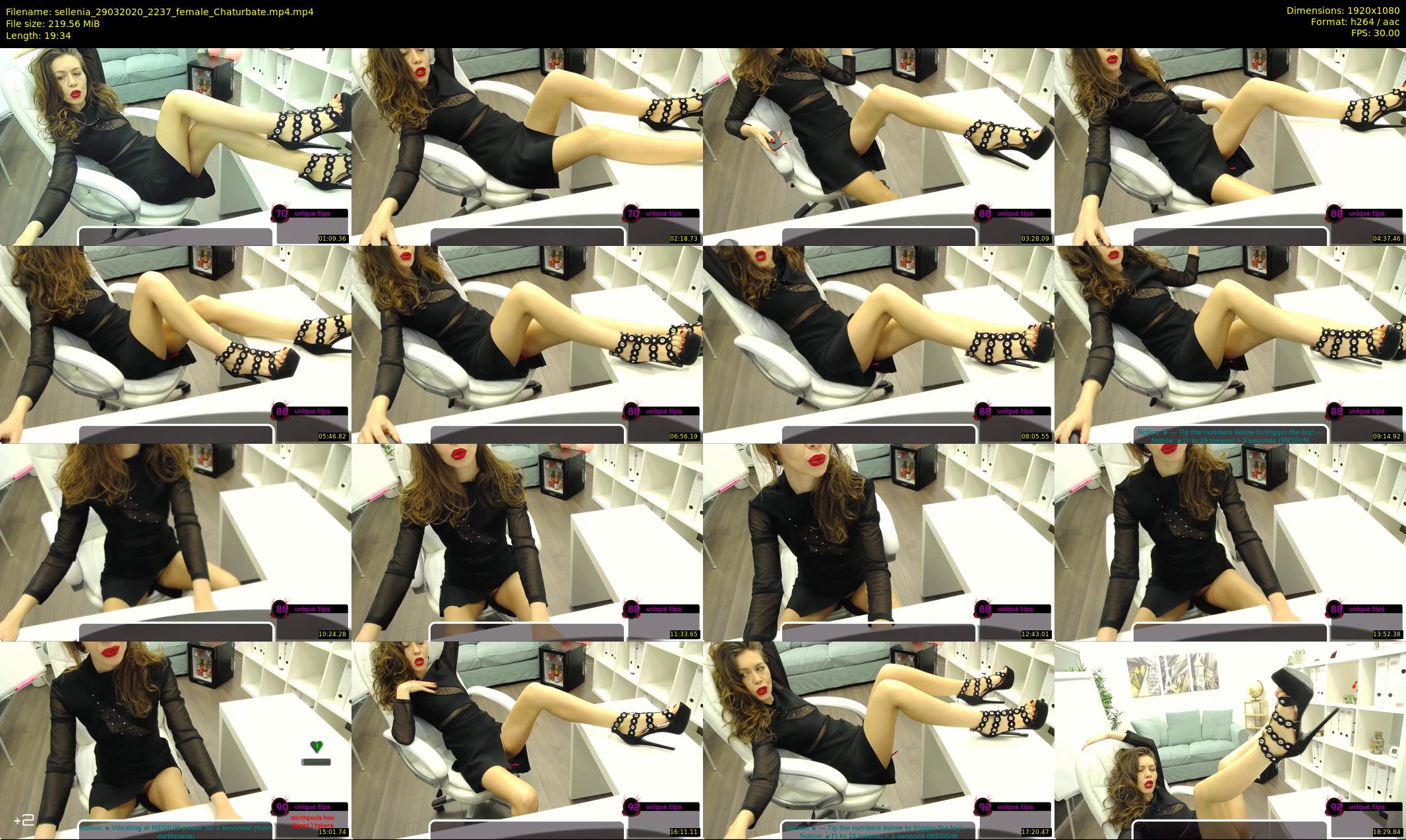 sellenia — 20 minute Chaturbate female cam show recording, 1080p, Mar 29, 2020