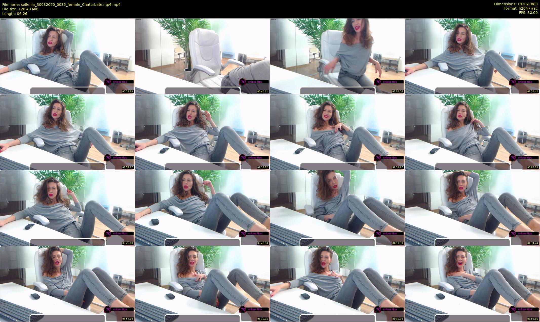 sellenia — 7 minute Chaturbate female cam show recording, 1080p, Mar 30, 2020