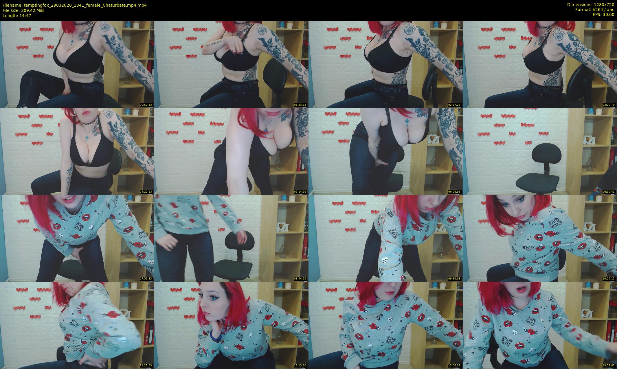 temptingfox — 15 minute Chaturbate female cam show recording, 720p, Mar 29, 2020