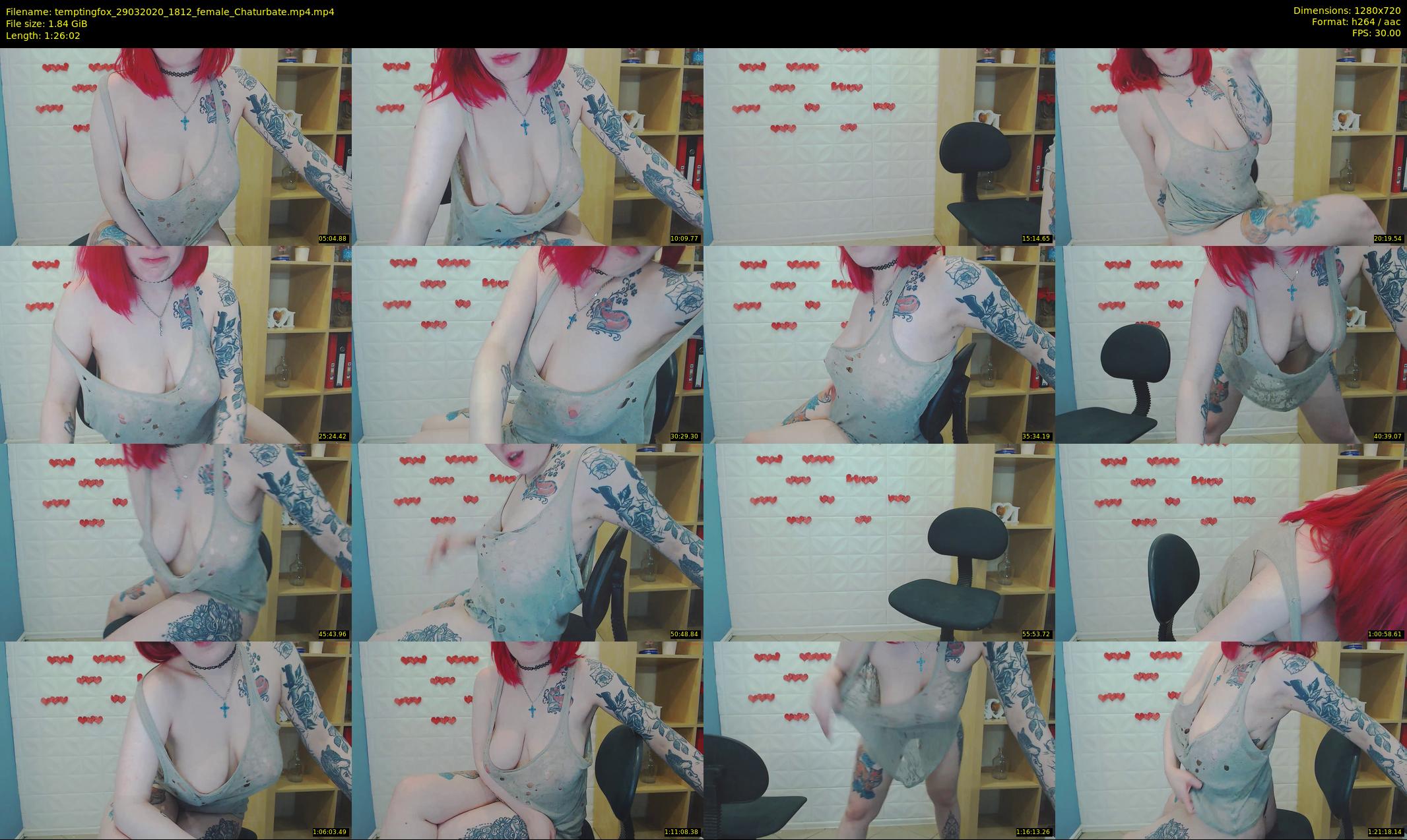 temptingfox — 87 minute Chaturbate female cam show recording, 720p, Mar 29, 2020