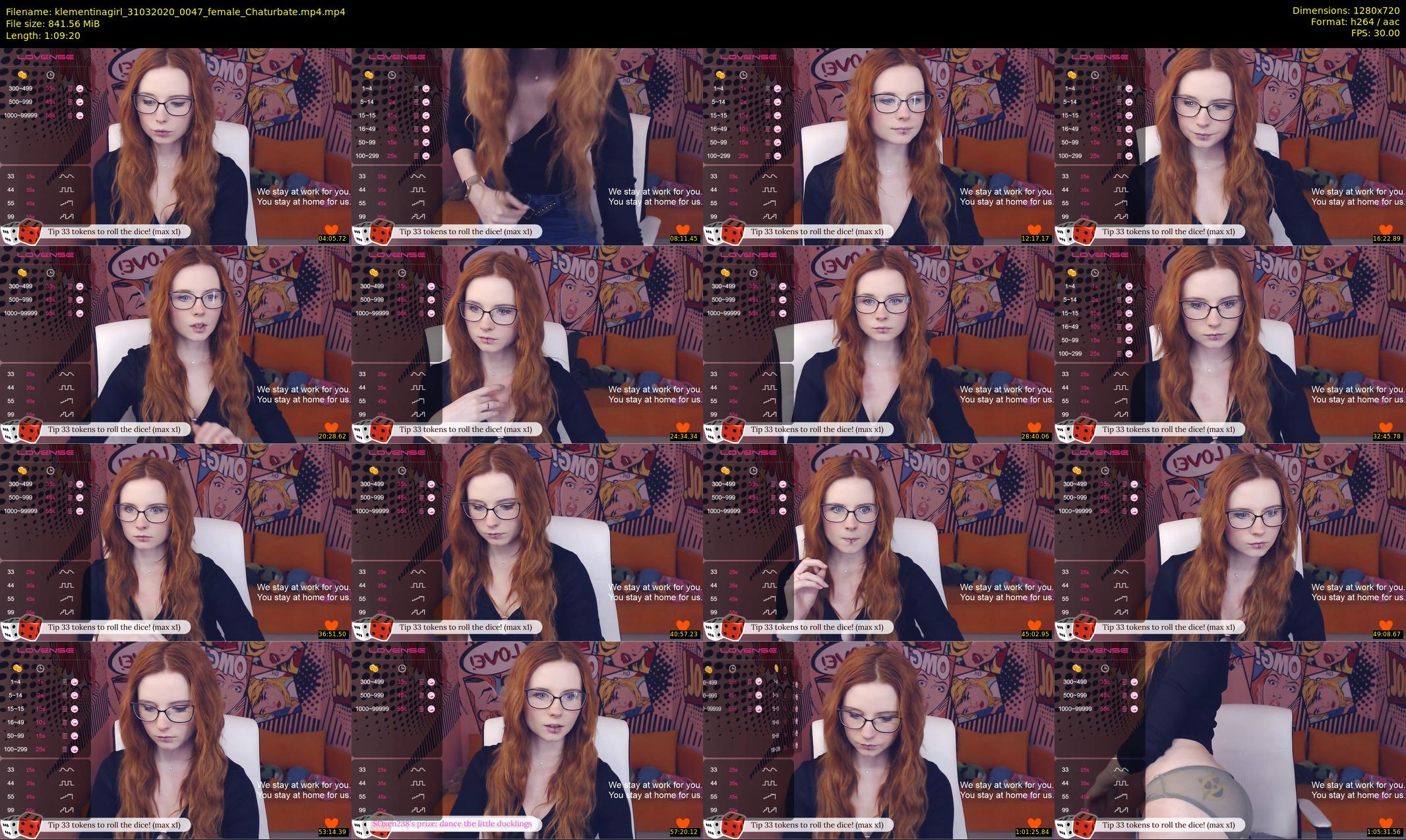 klementinagirl — 70 minute Chaturbate female cam show recording, 720p, Mar 31, 2020