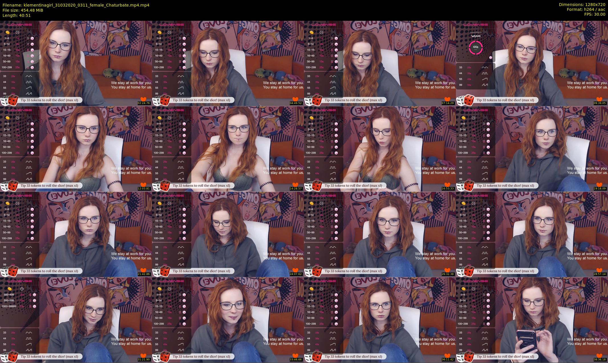 klementinagirl — 41 minute Chaturbate female cam show recording, 720p, Mar 31, 2020