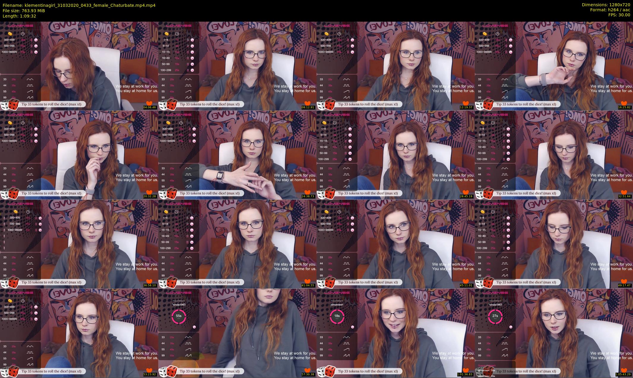 klementinagirl — 70 minute Chaturbate female cam show recording, 720p, Mar 31, 2020